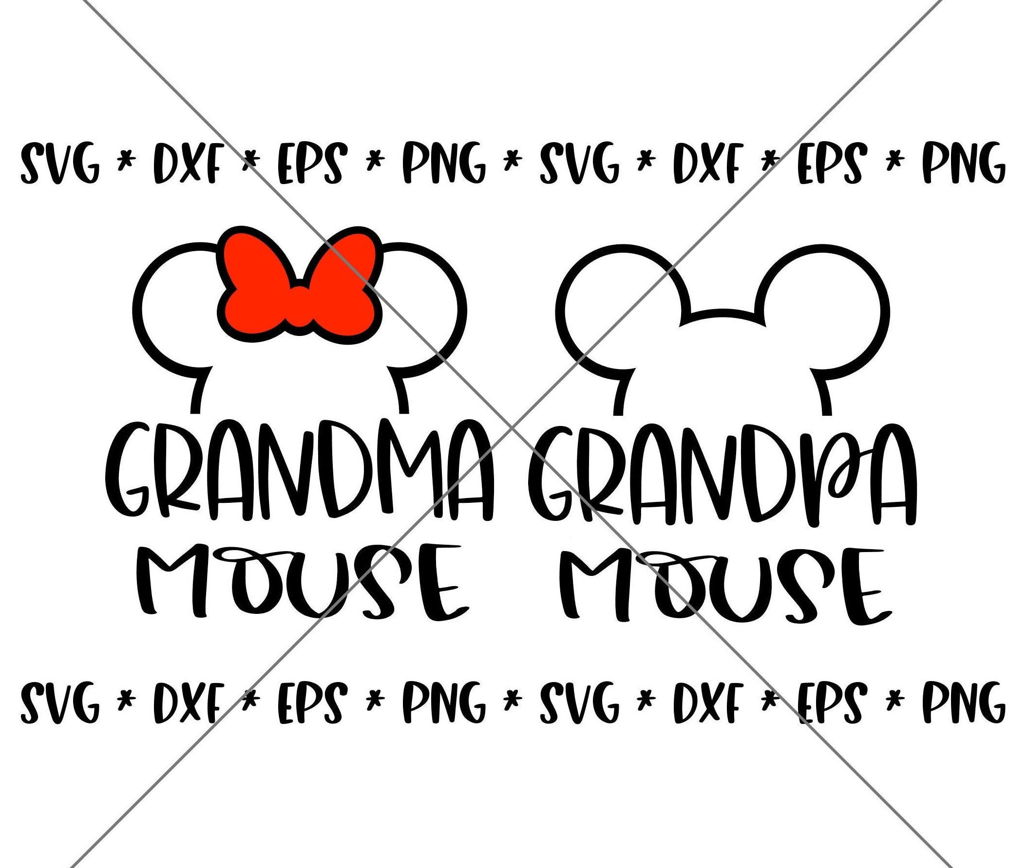 SALE!! Grandma Mouse Grandpa Mouse SVG, Disney svgs, DXF, eps, png Instant Download File, Disney World Family Trip svg Disney Trip--MT38