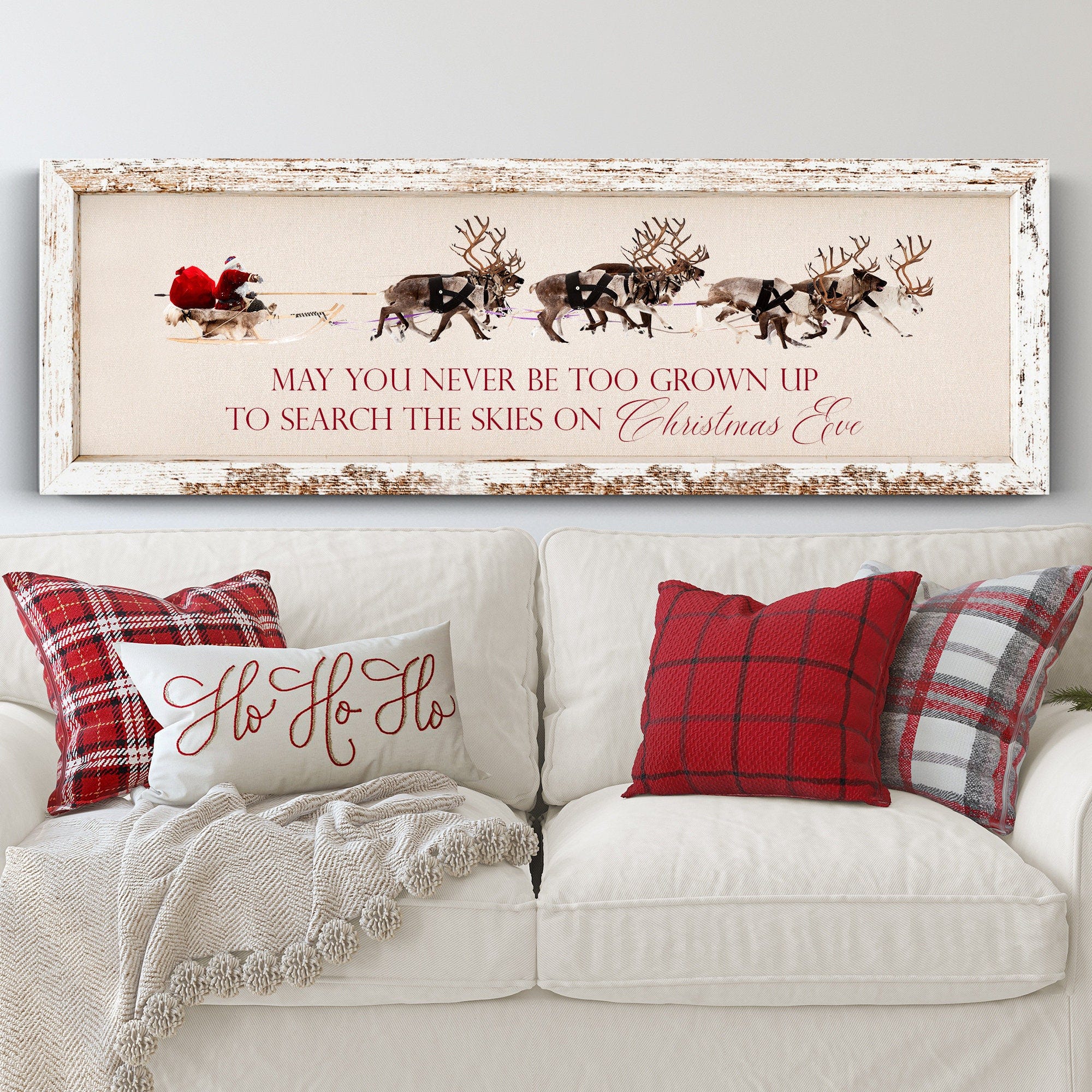 May You Never Be Too Grown Up To Search The Skies On Christmas Eve, Rustic Style Christmas Sign