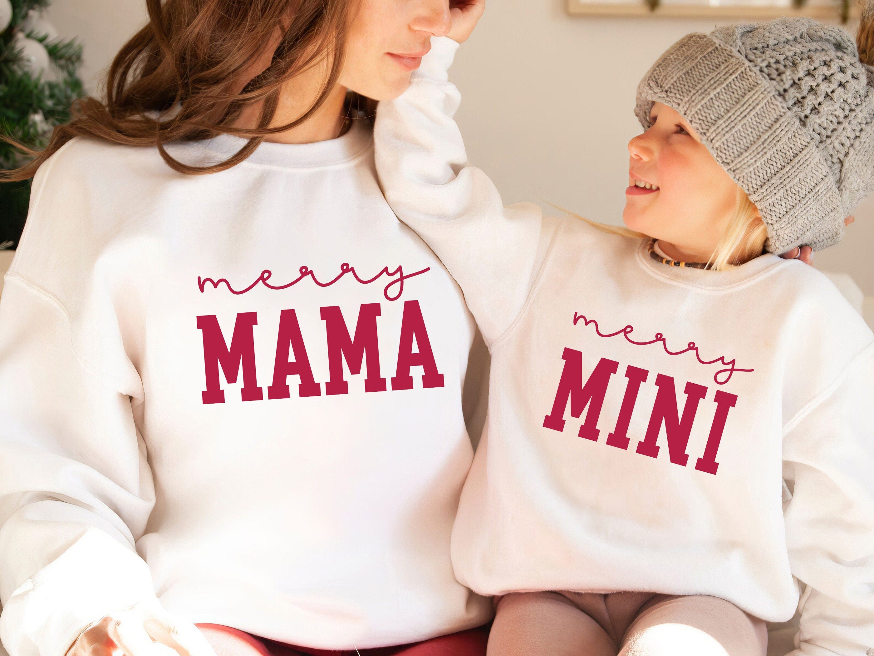 Merry Mama Mini SVG PNG, Mama Mini Matching Christmas Shirt SVG, Mommy and Me Christmas Sweatshirt Svg, Mama and Me Christmas Sublimation