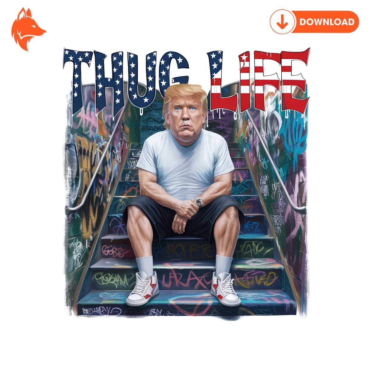 Free Caricatured Meme Thug Life Donald Trump PNG