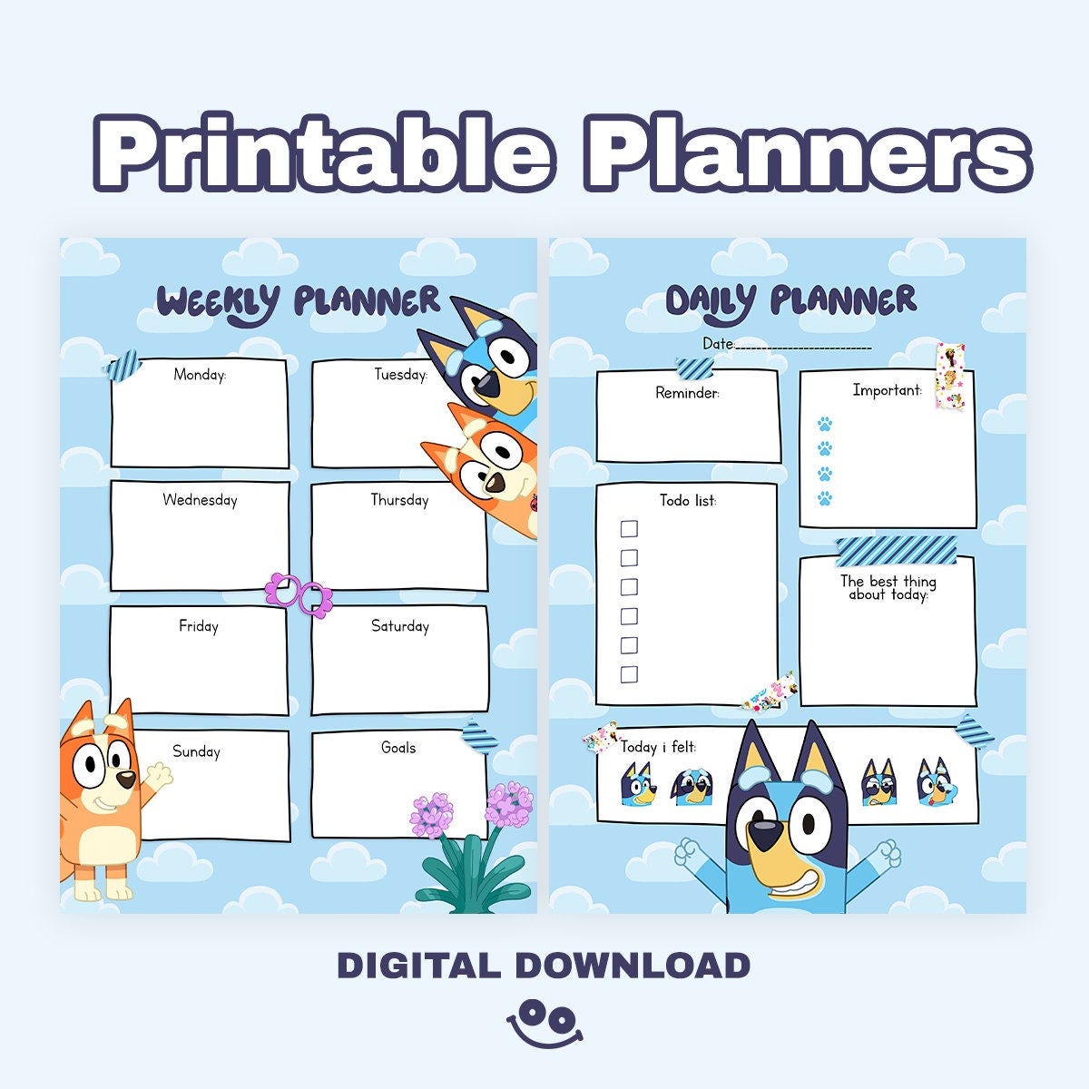 Daily and weekly planner by Bluey & Bingo