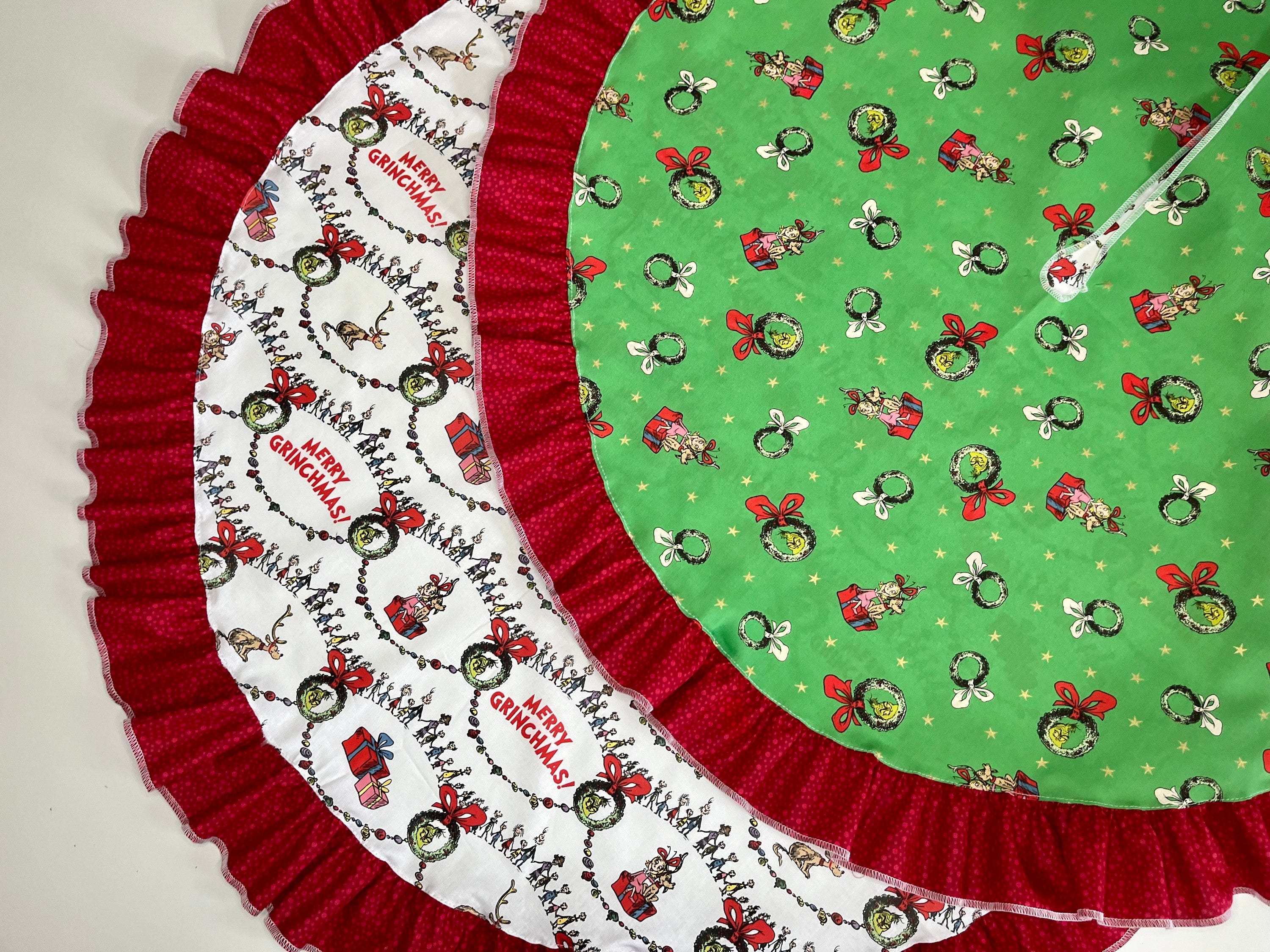 Christmas Tree Skirt in Grinch prints