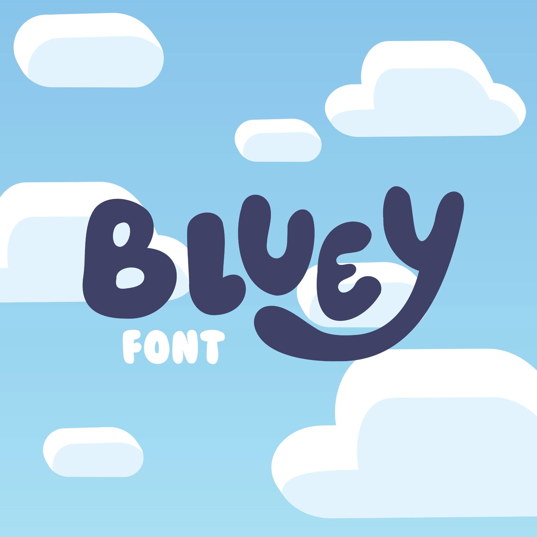 Bluey Font Alphabet with Numbers and Background! - High Quality, Editable