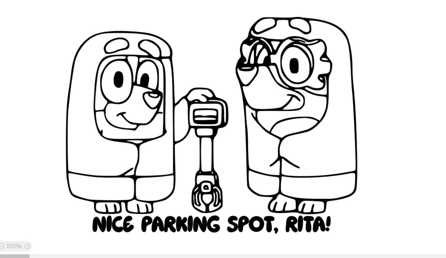 Bluey Grannies - Nice parking Spot, Rita! SVG PNG Jpg PDF Digital Download File