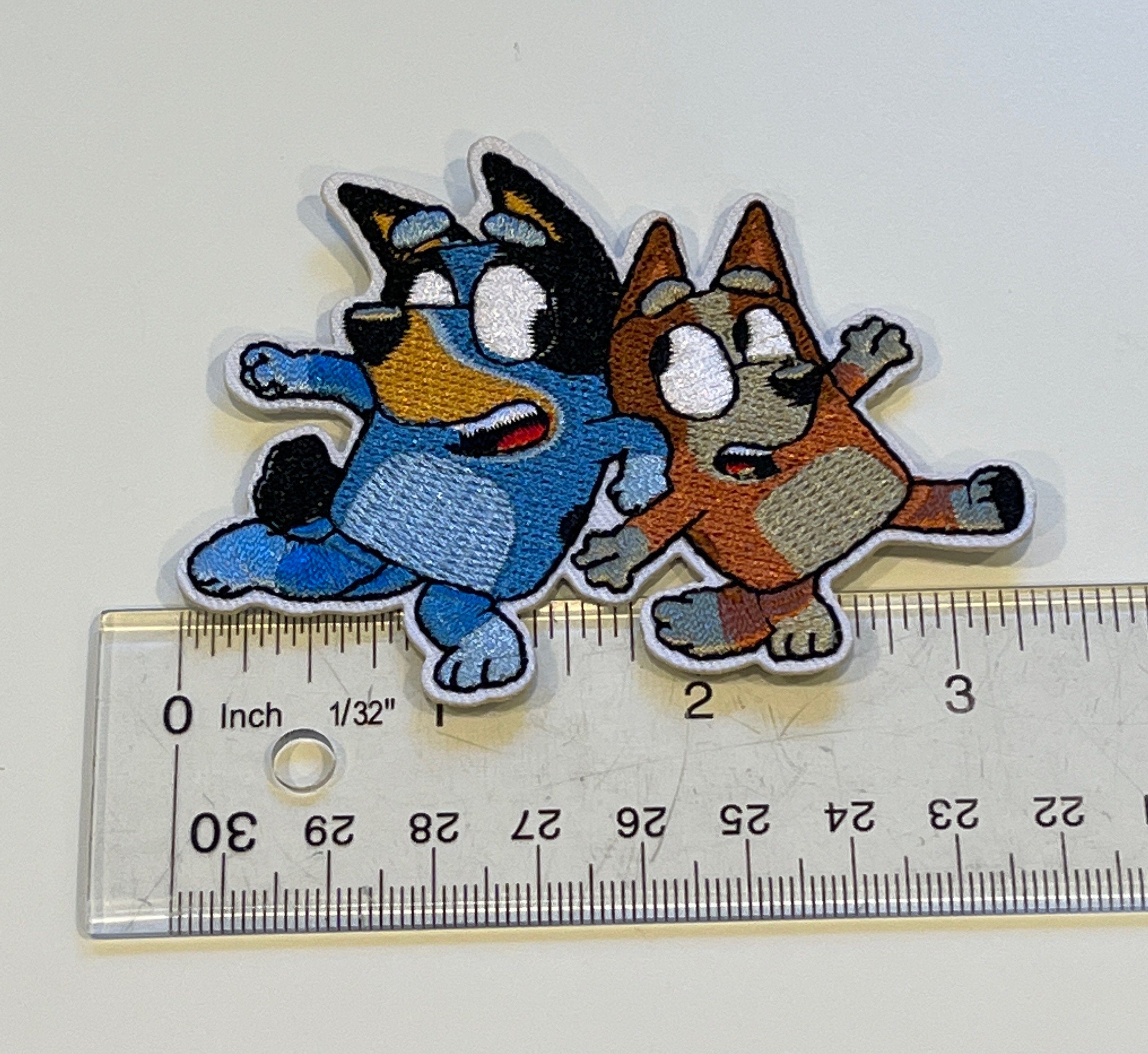 3” Bluey and Bingo Dog Cartoon Iron On Patch