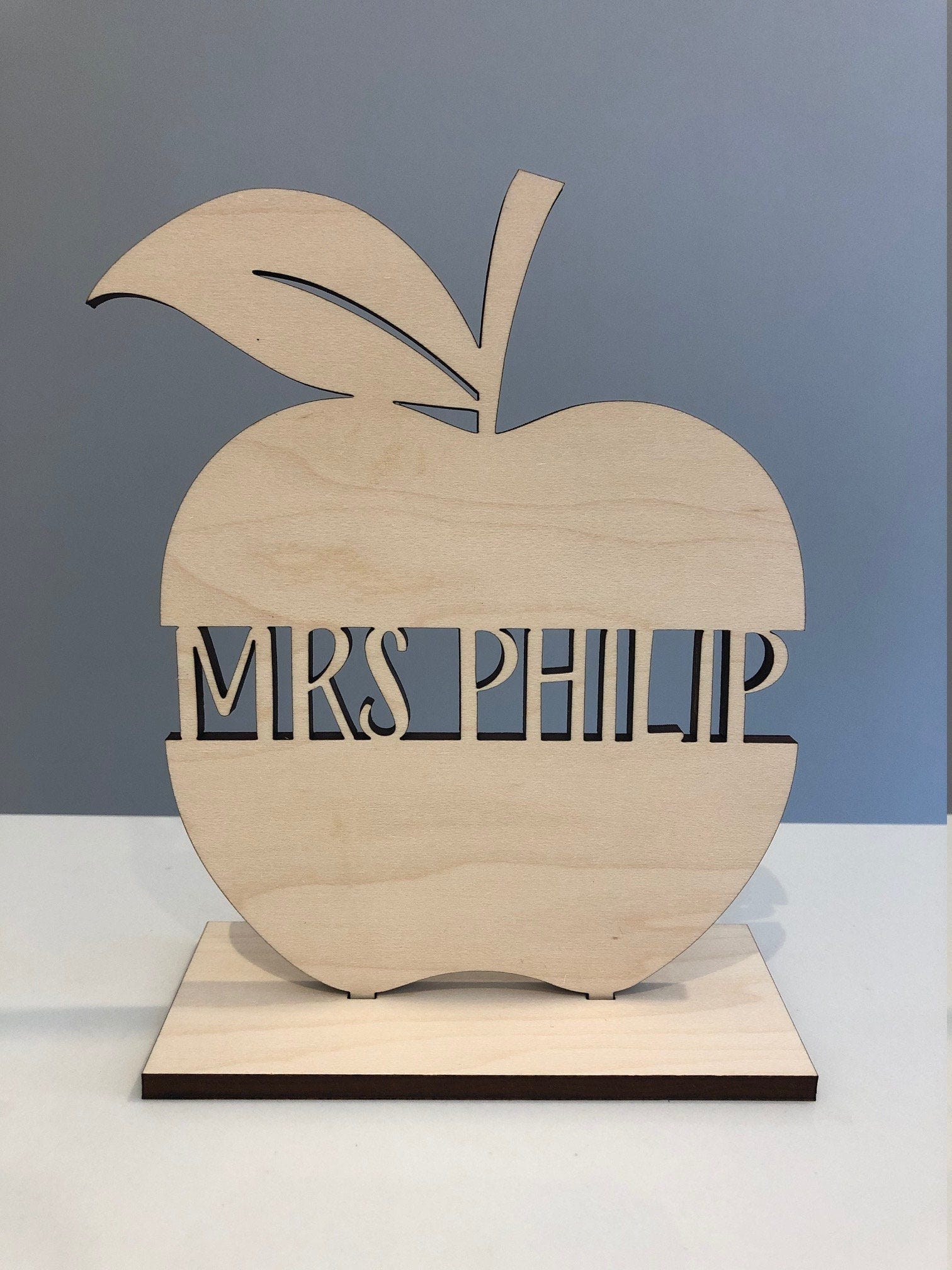 Teachers Apple | Teacher | Desk Sign | Custom Teachers Gift - Digital - Laser Cut File - SVG