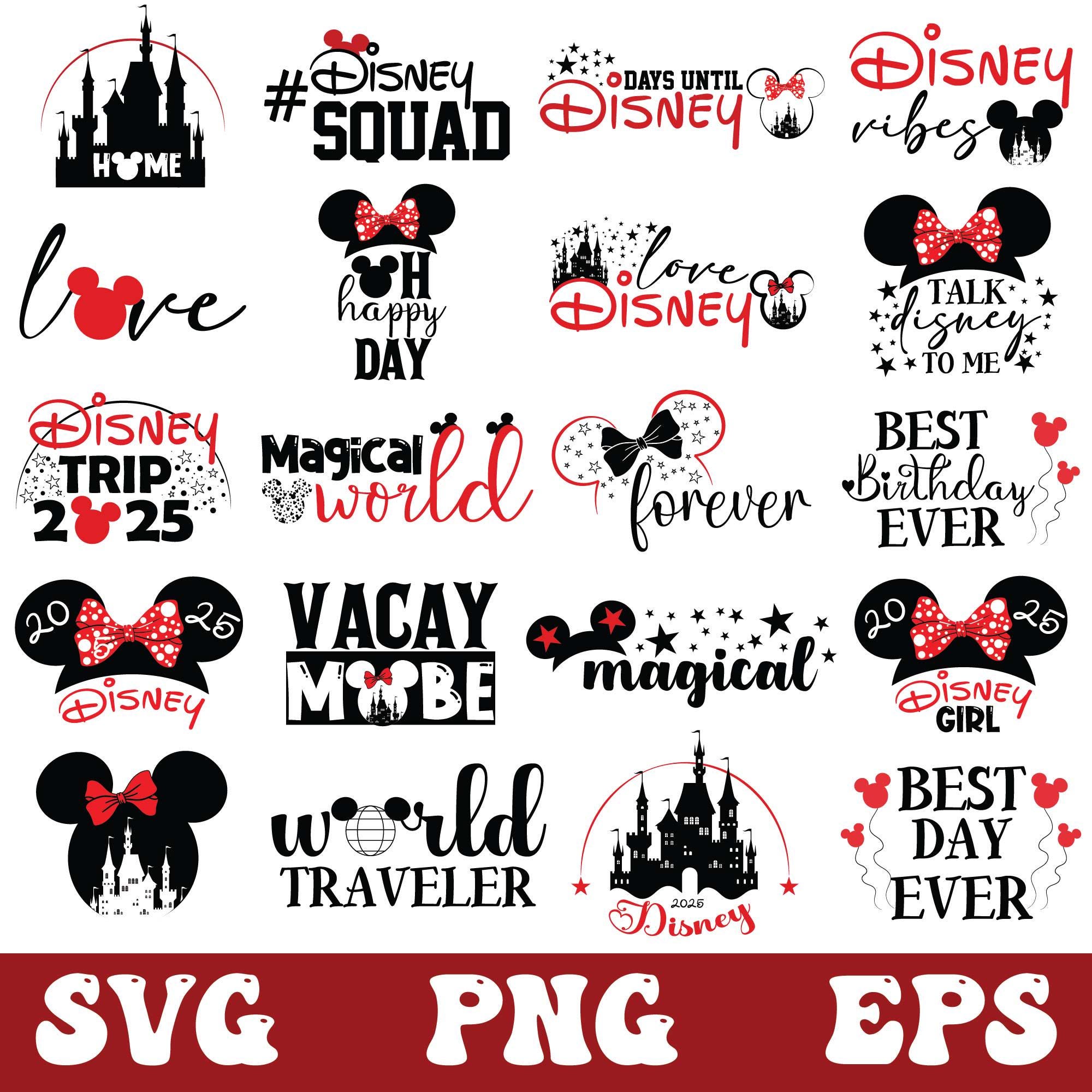 Disney World Svg 2025, Disney Castle Svg, Magical Kingdom Disney Svg, Mickey Minnie Mouse, Disneyland Ears Disney Svg, Magical Kingdom Png