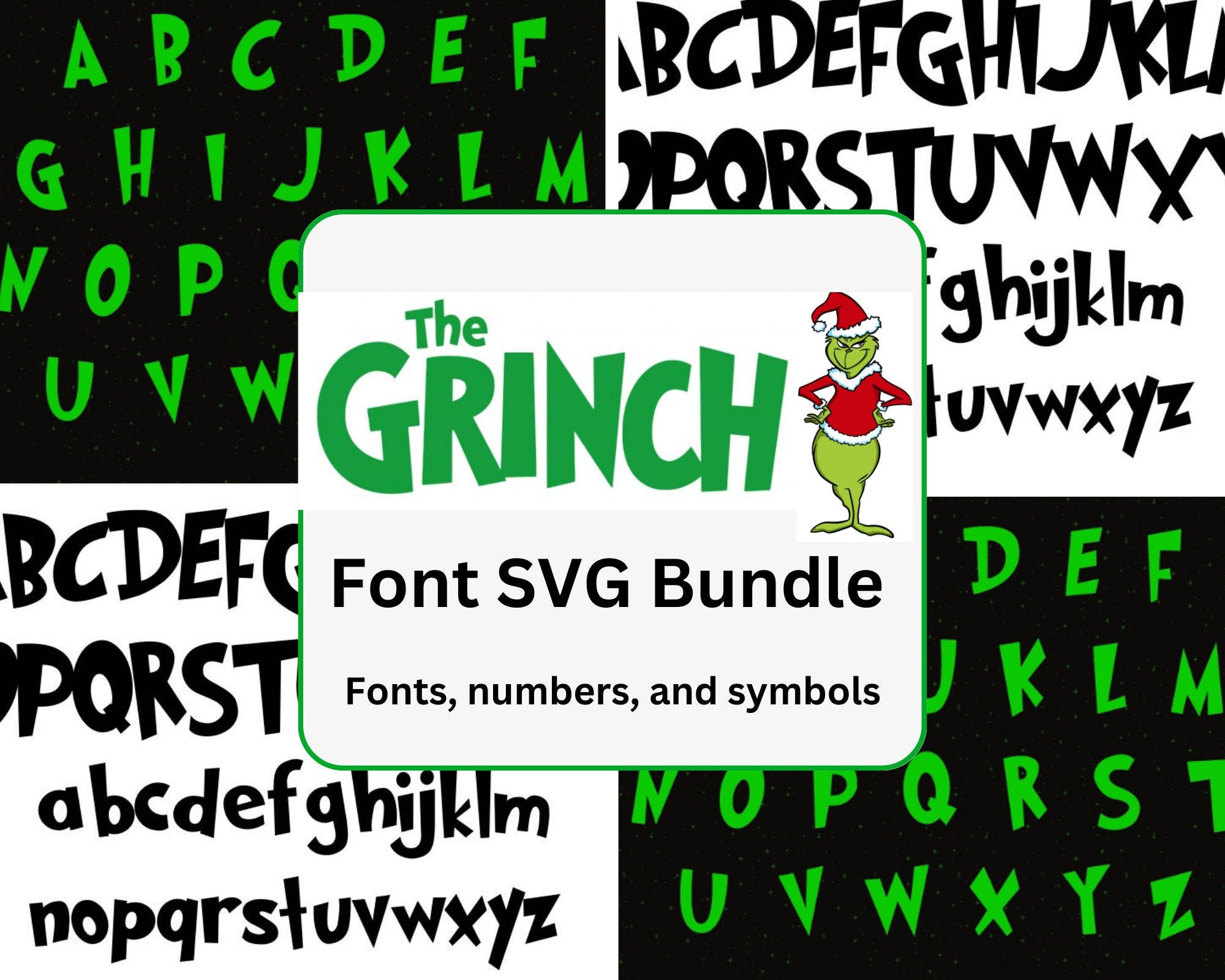 Christmas Font SVG Bundle - Font, Numbers and Symbols Included! Christmas SVG