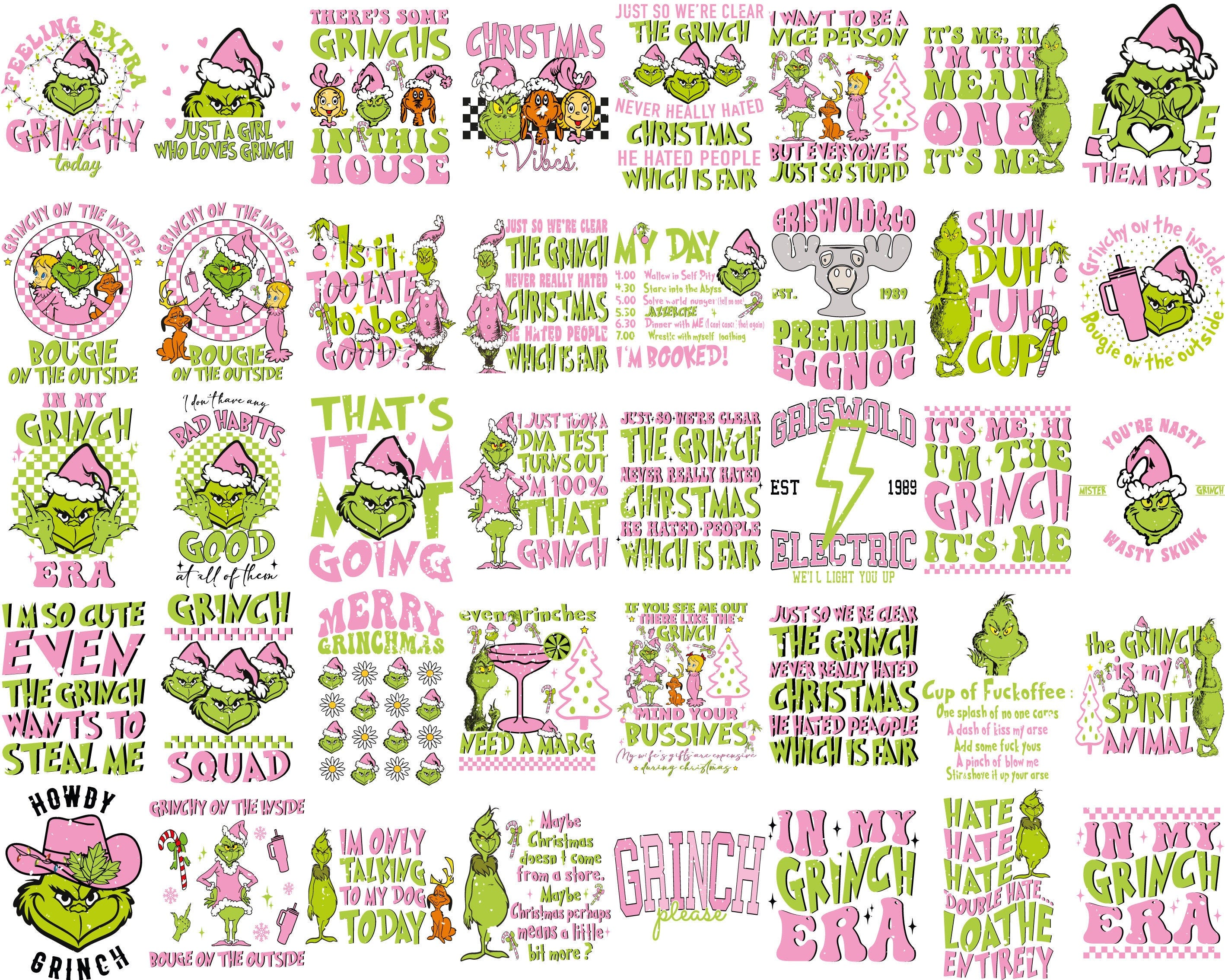 Retro  Christmas PNG Bundle, pink Christmas png, Retro Christmas Png, christmas shirt design, Grinc bundle png , Grinc png