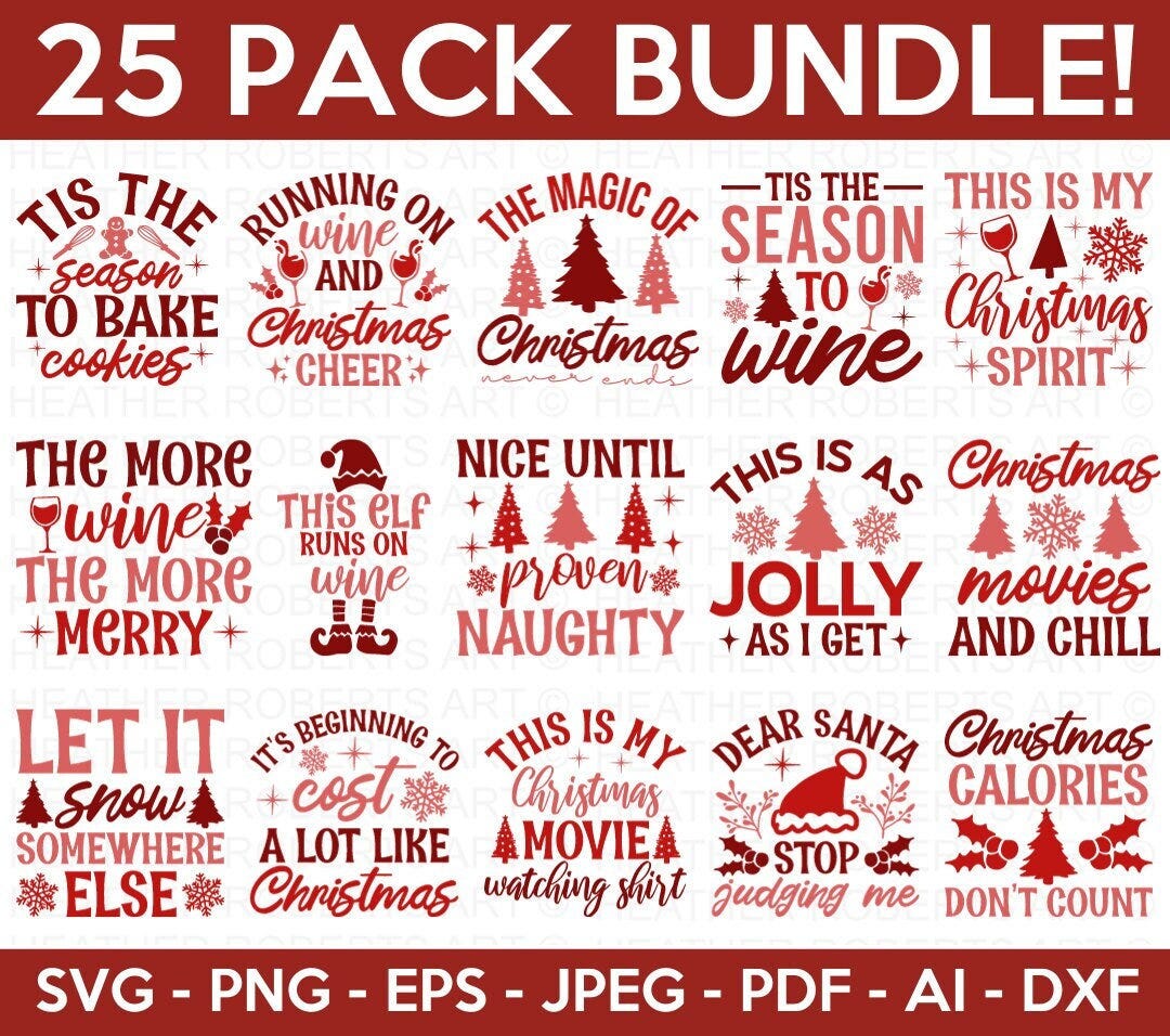 Christmas SVG Bundle, Christmas Quotes SVG Bundle, Winter svg, Christmas Tree SVG, Holiday, Merry Christmas, Christmas Shirt,Cut File Cricut