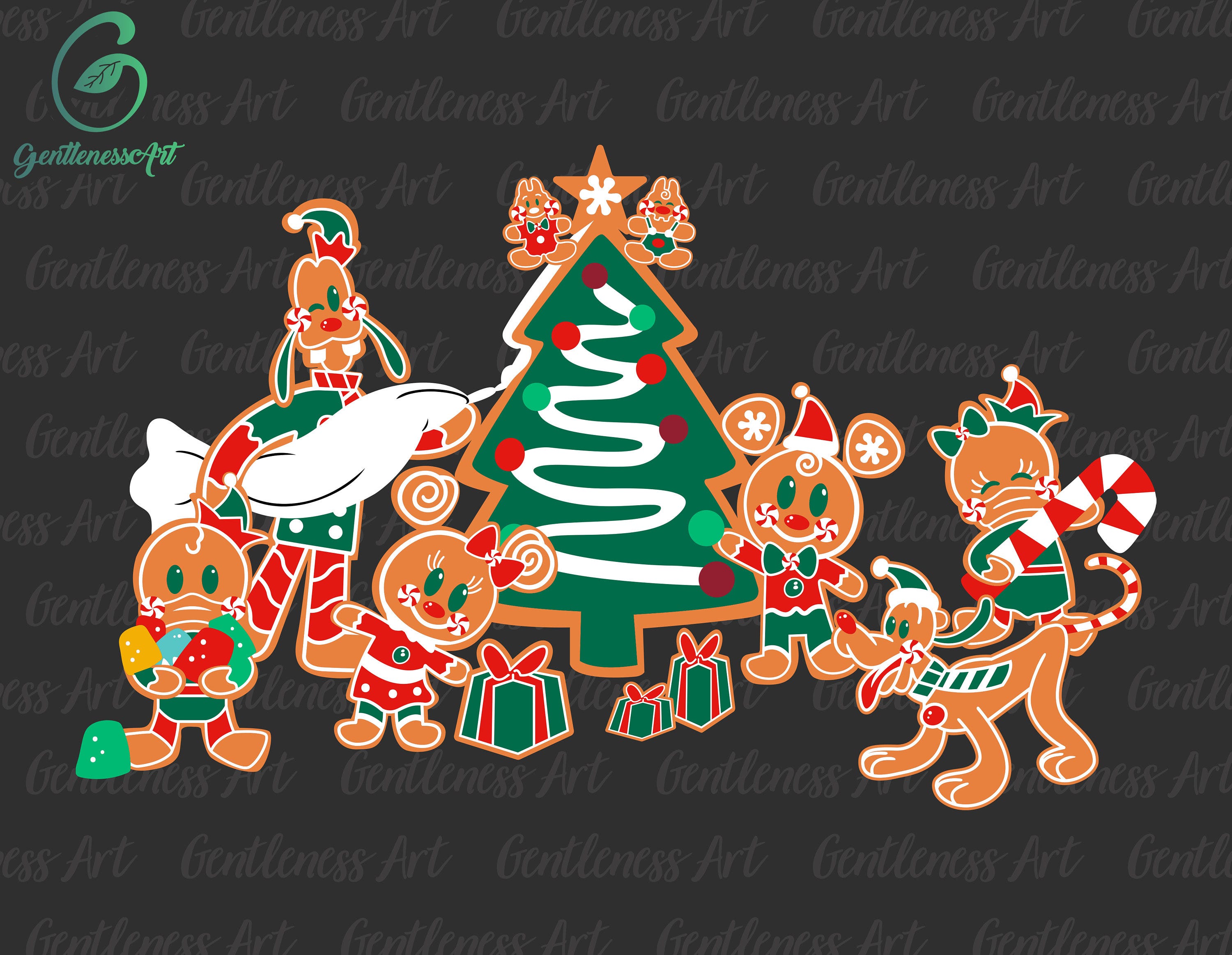 Christmas Gingerbread Png Svg, Candy Cane Svg, Christmas Tree Svg, Christmas Friends Svg, Holiday Season Svg