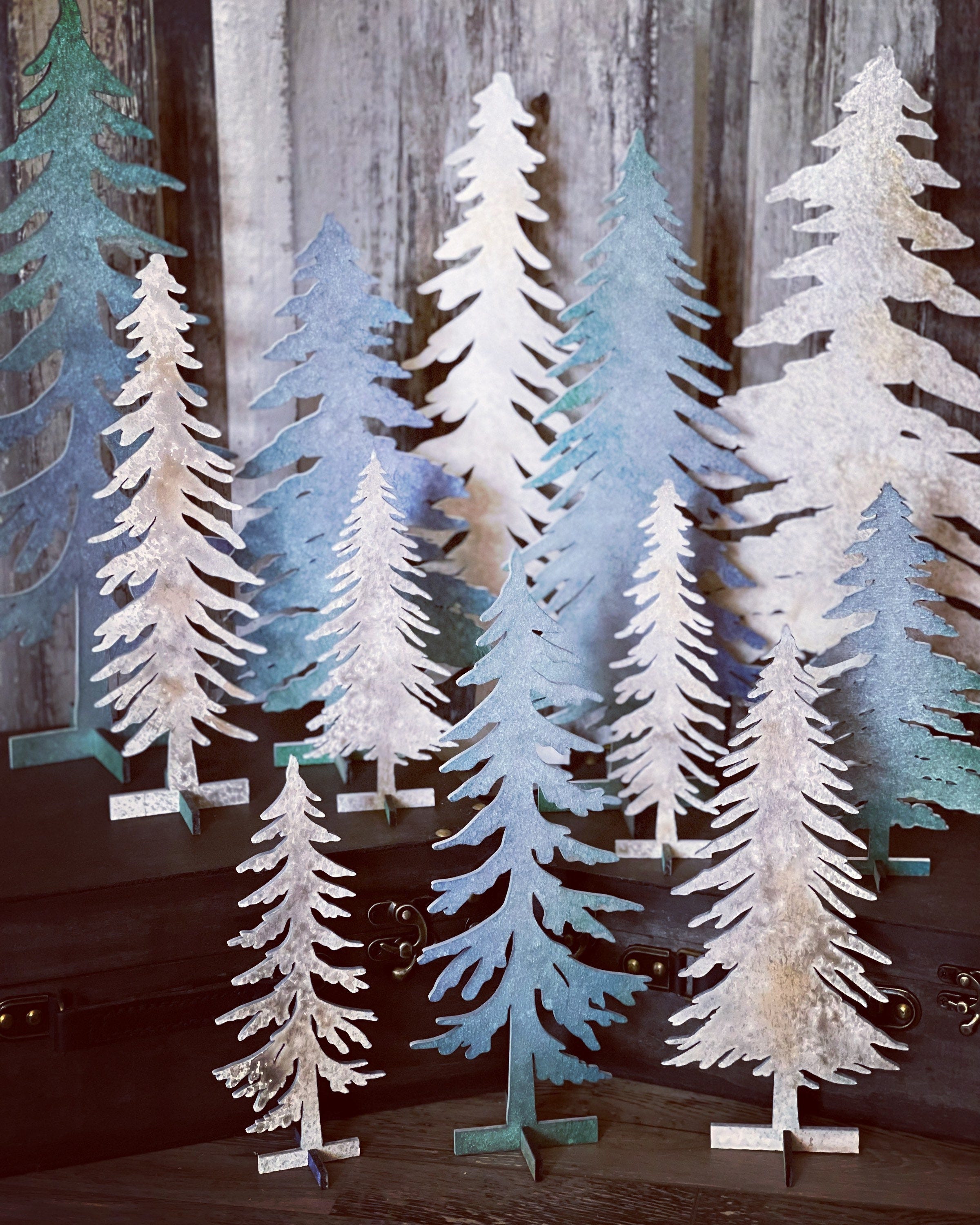 1/8" Standing Pine Trees Set of 12 SVG Digital Download for Glowforge or Laser Not a Physical Item