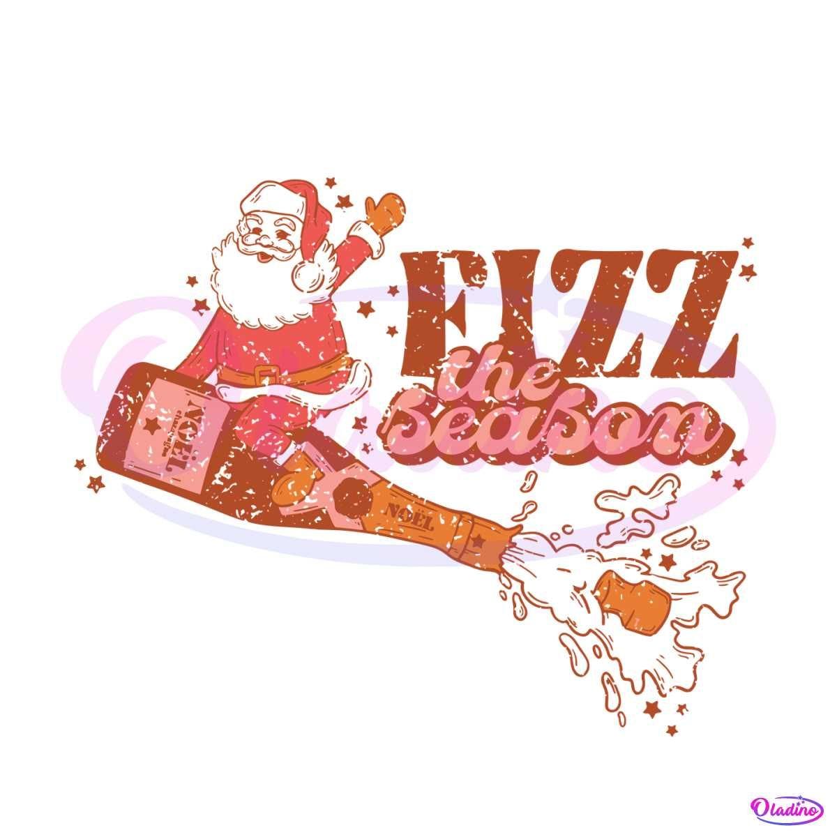 Fizz The Season Christmas Champagne SVG