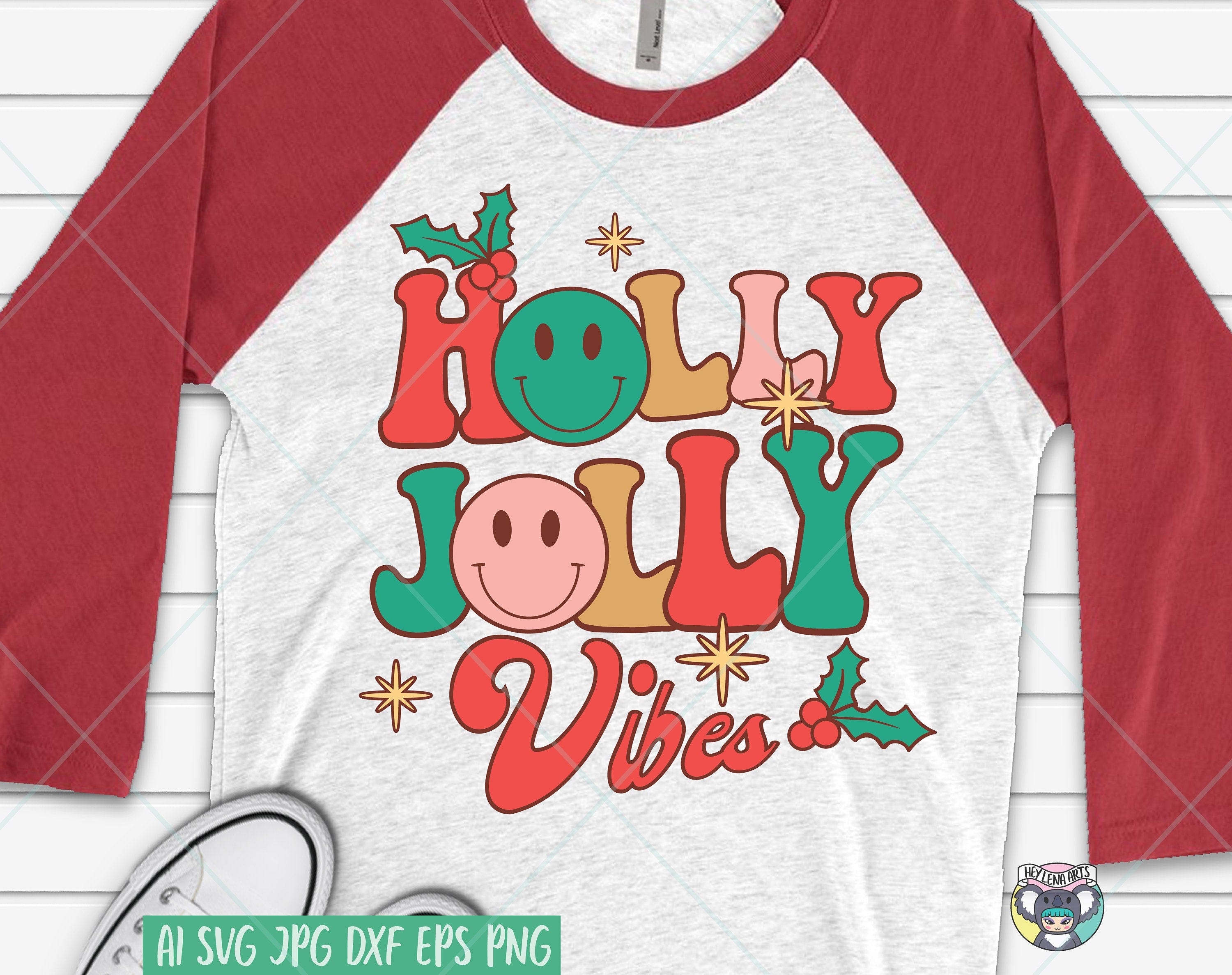 Holly Jolly Vibes svg, Retro Christmas svg, Christmas svg, Retro Christmas Shirt Svg, Groovy Christmas svg, Svg Files for Cricut