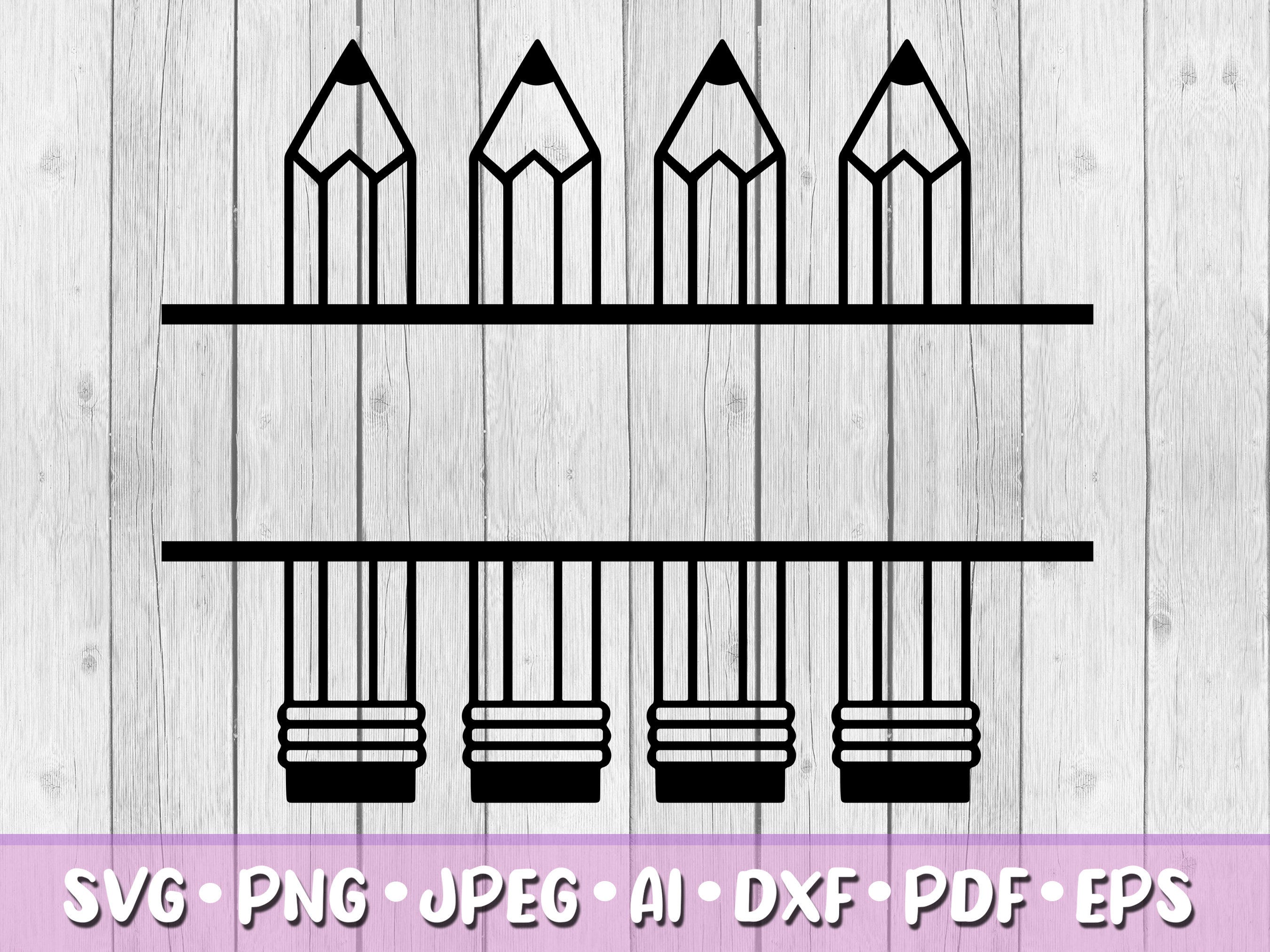 Pencil Name Frame SVG, Digital Download, Svg, Jpeg, Png, Dxf, Eps, Ai, Back To School Clipart, Teacher, School