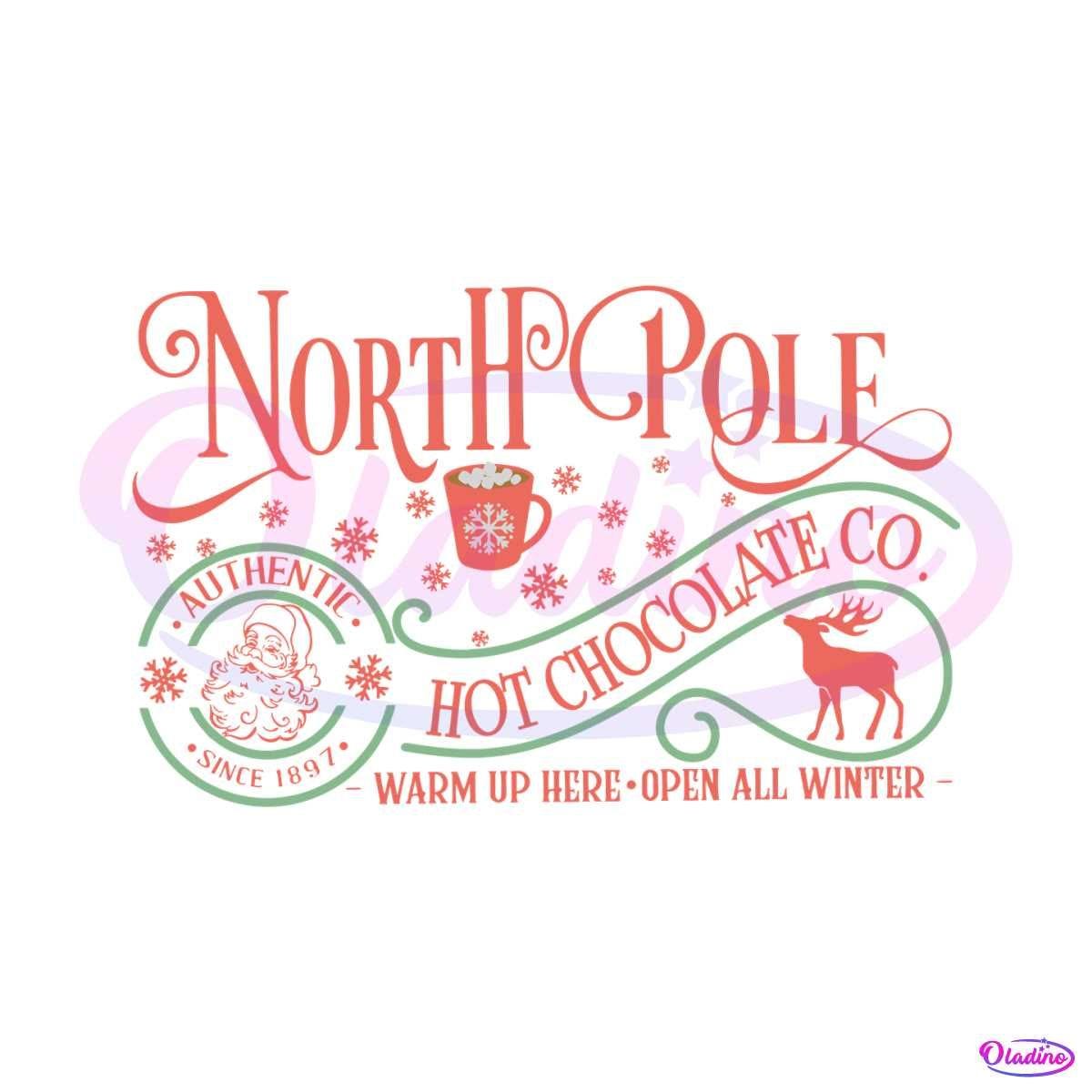 Retro North Pole Hot Chocolate SVG