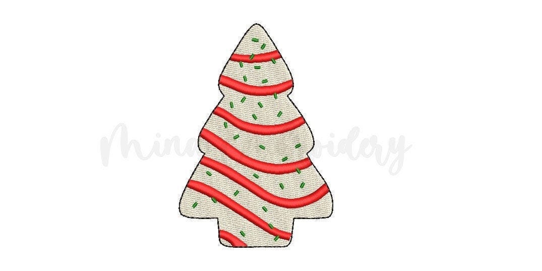 Christmas Tree Cake Embroidery Design, Little Debbie Cake Embroidery Design, Machine Embroidery Design, 6 Sizes, Instant Download