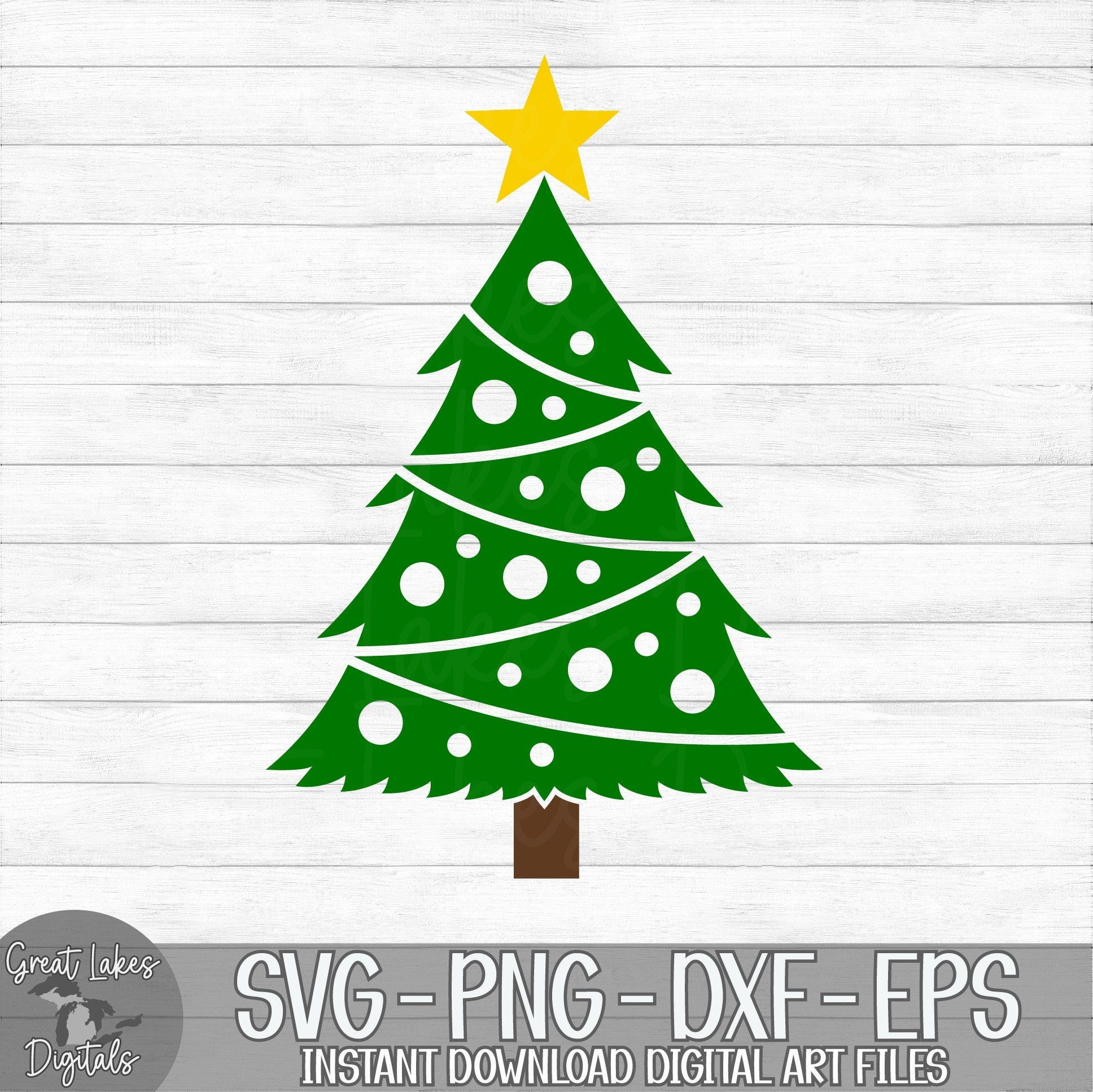 Christmas Tree - Instant Digital Download - svg, png, dxf, and eps files included! Winter, Christmas, Pine Tree, Ornaments