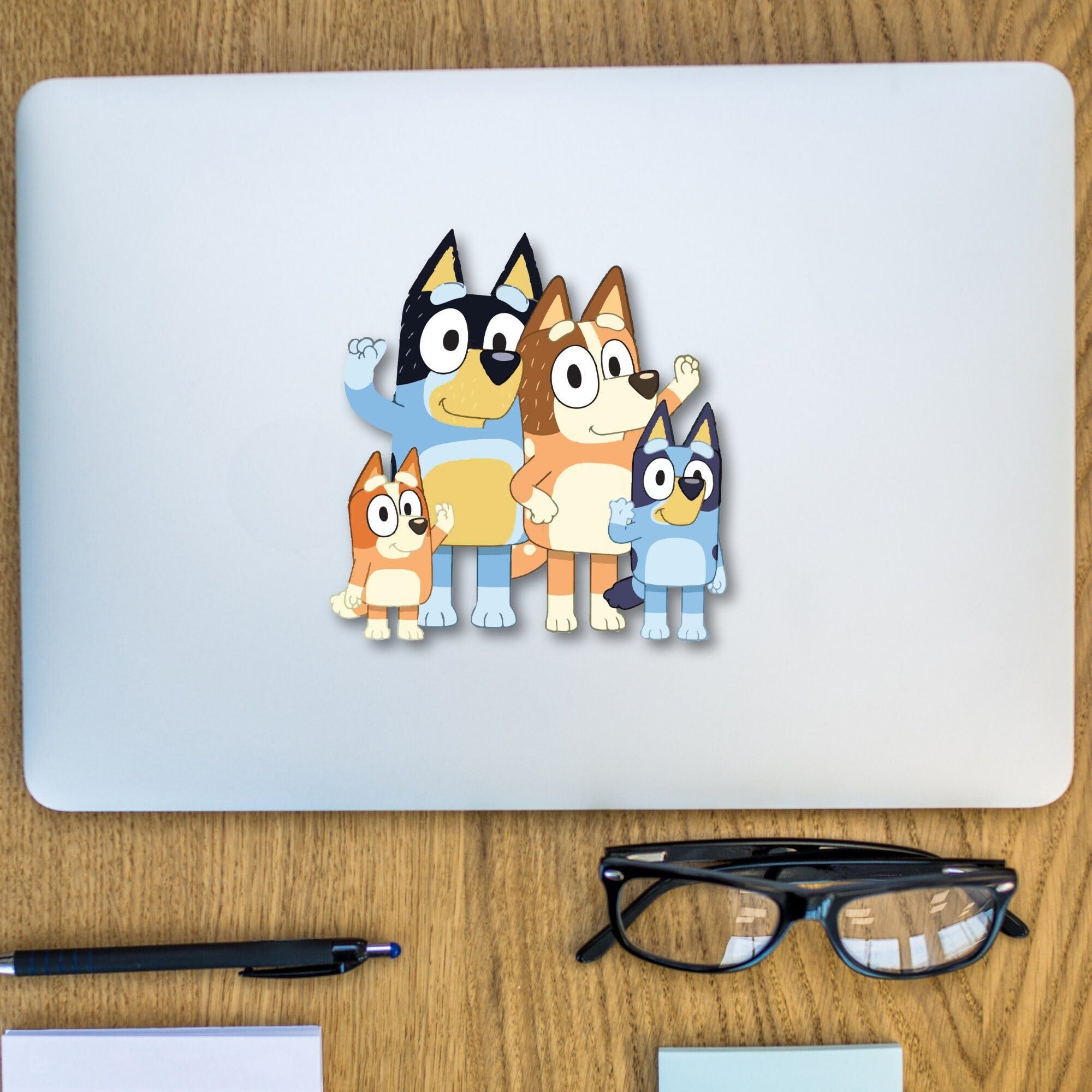 Dog Family Stickers, Waving Dog Family Decal, Funny Decals, Laptop Decal, Car Sticker, Lunch Box Sticker, Water Bottle Sticker, Kids Sticker