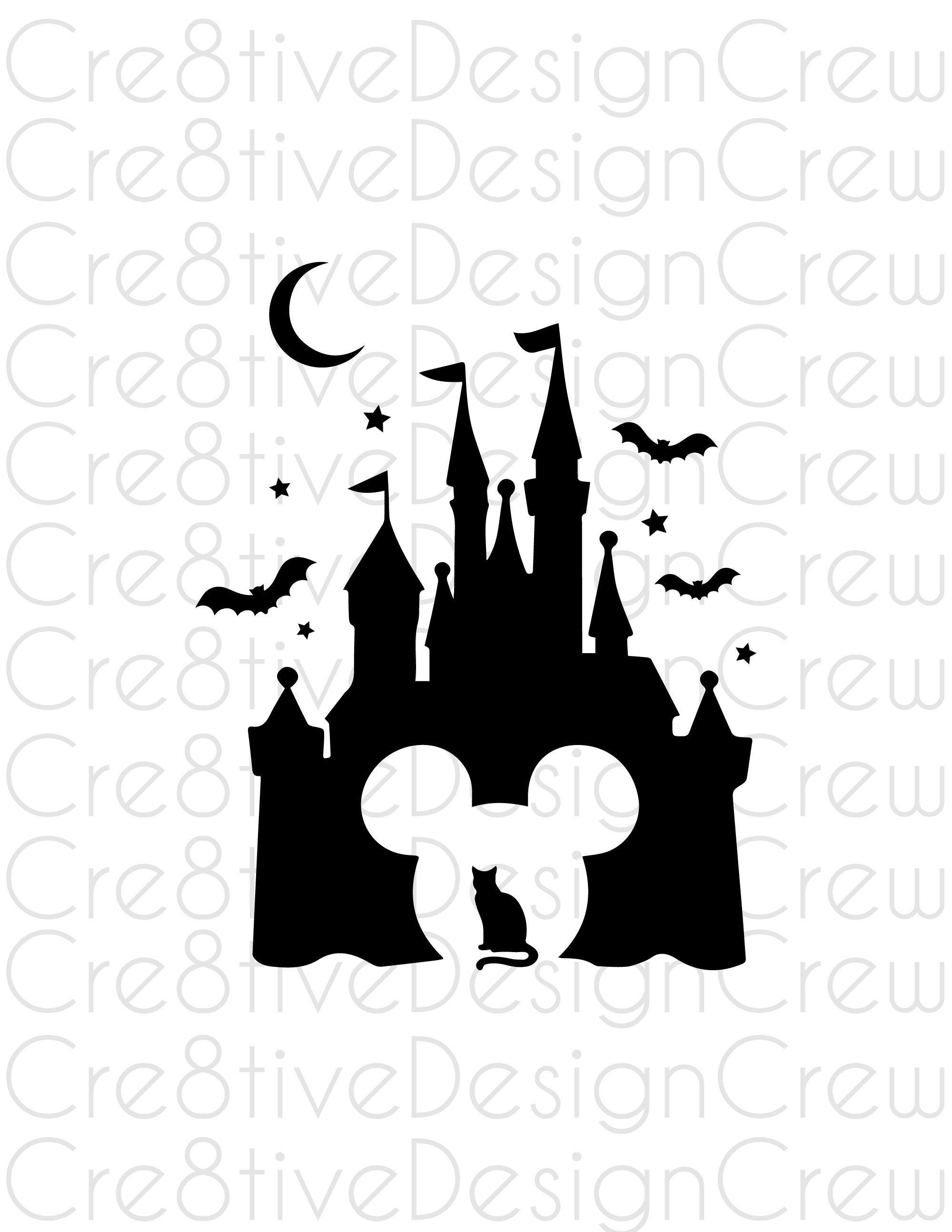 Castle SVG, Mickey SVG, Halloween svg, Bats, Cat, Cricut File, Silhouette File