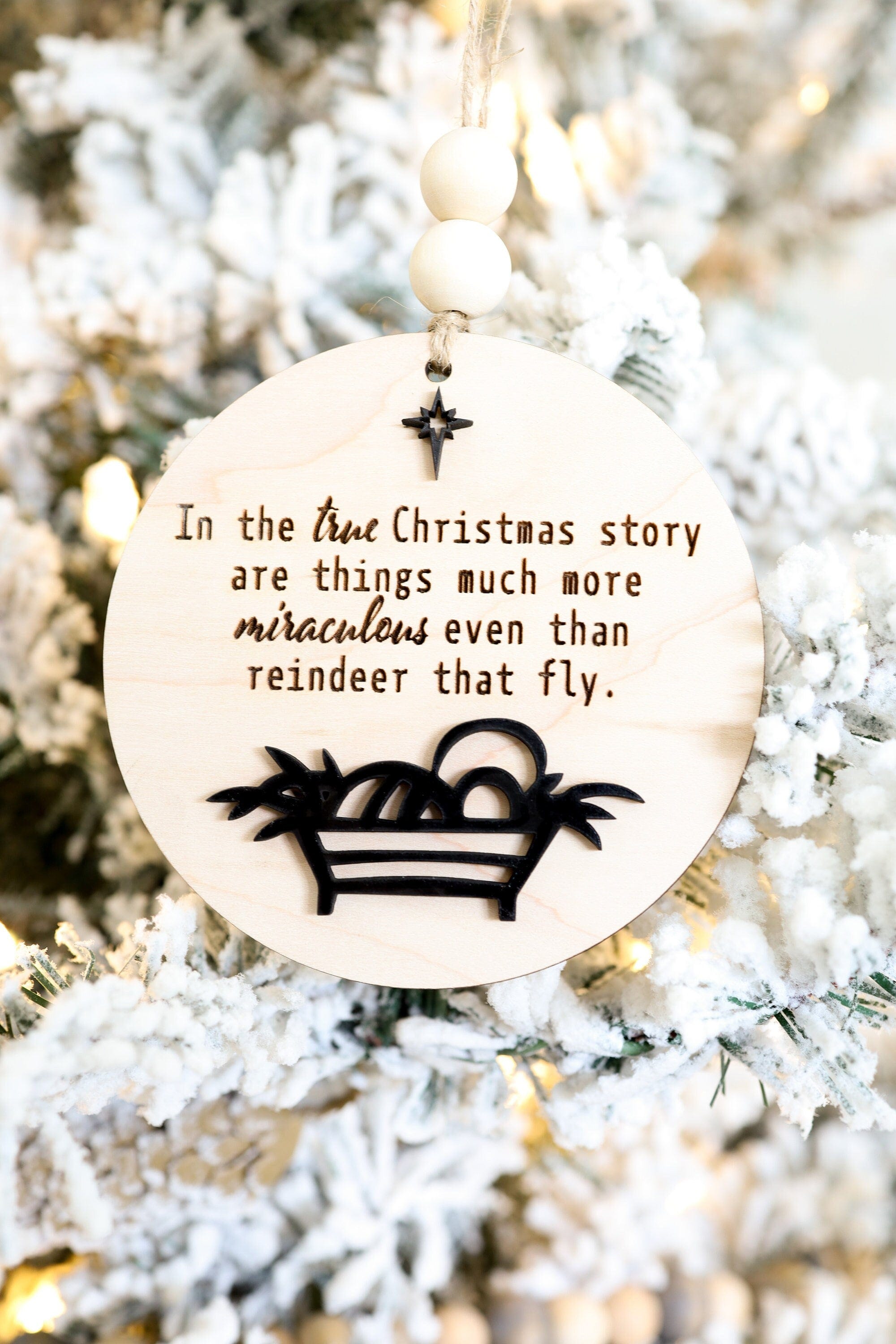 True Christmas Story Laser Cut Digital  File | Christmas Ornament SVG | Wood Christmas Ornament SVG | Nativity| Christ Ornament | Glowforge