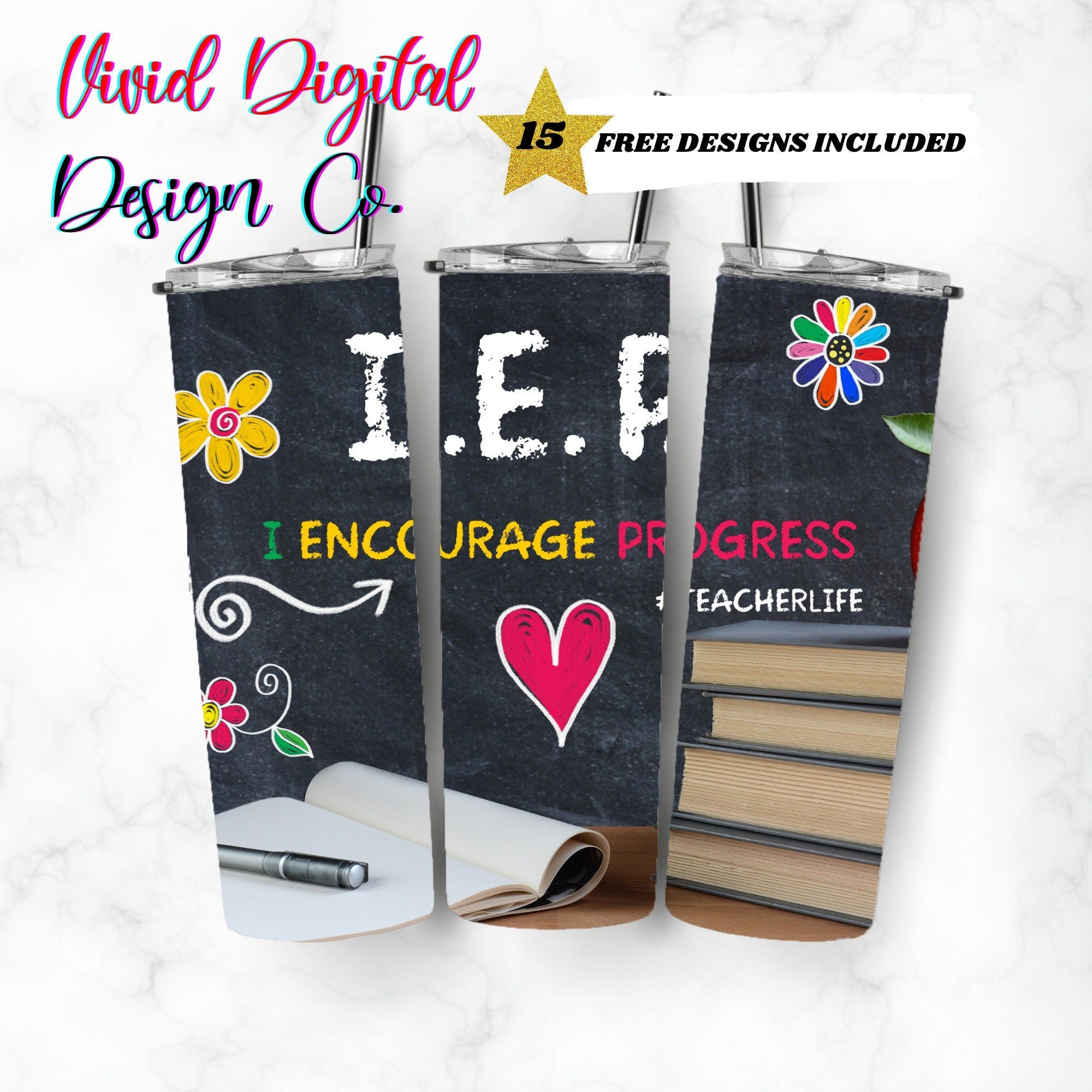 IEP, Teacher, 20oz Skinny Tumbler, Sublimation Design Templates, Straight PNG Digital Download, Sublimation Template