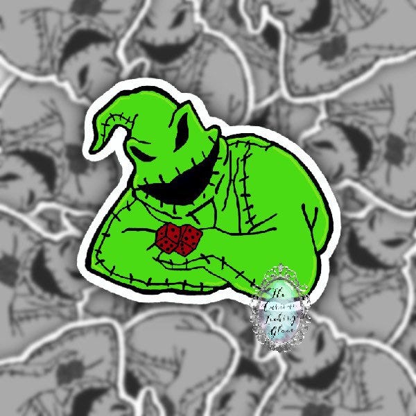 Oogie Boogie Red Dice Nightmare Before Christmas Sticker Decal 3” W x 2.75 T