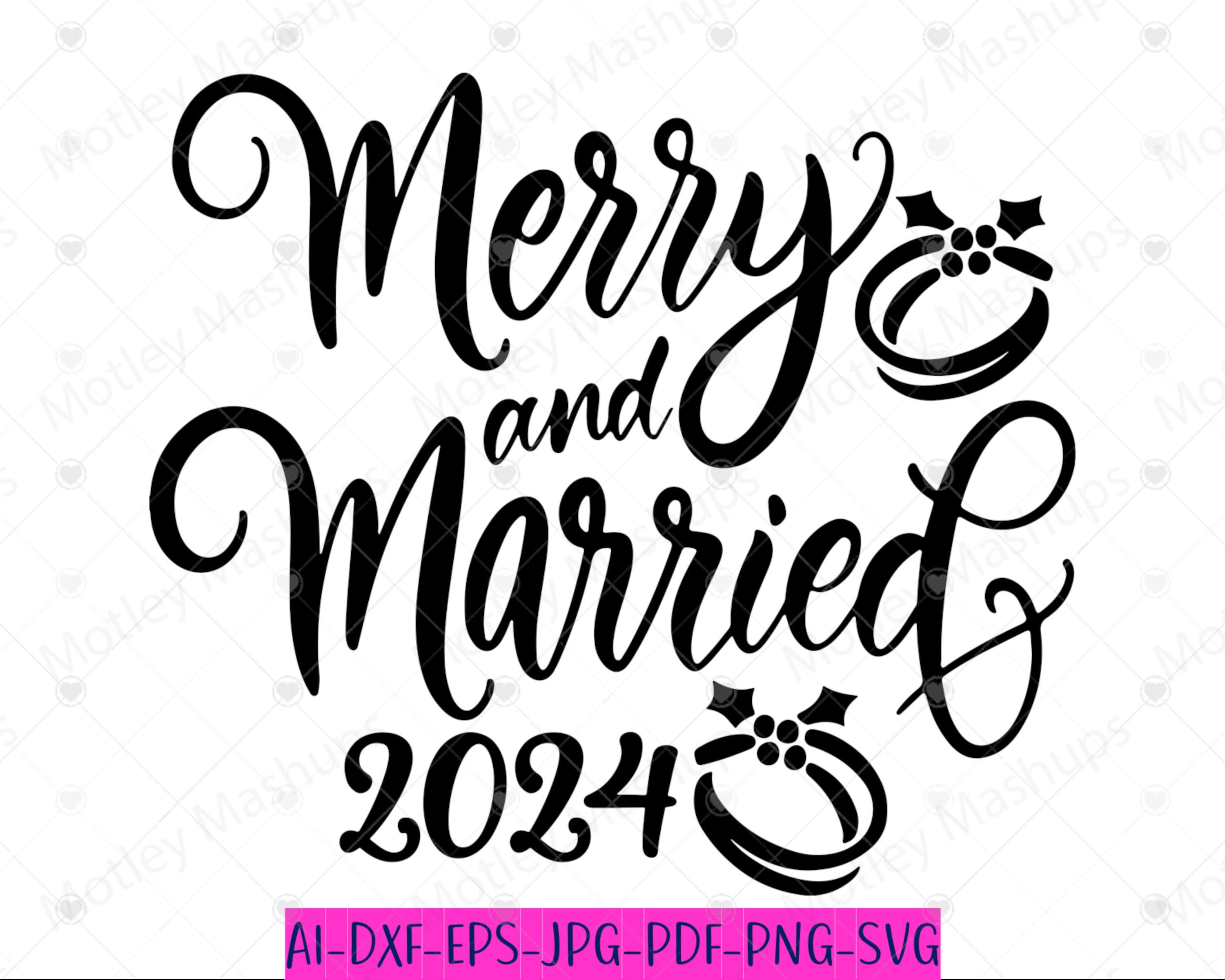 Merry and Married Svg, Couples First Christmas, Our First Christmas Svg Png, Christmas Ornament Svg Png, Married Christmas Svg Png,