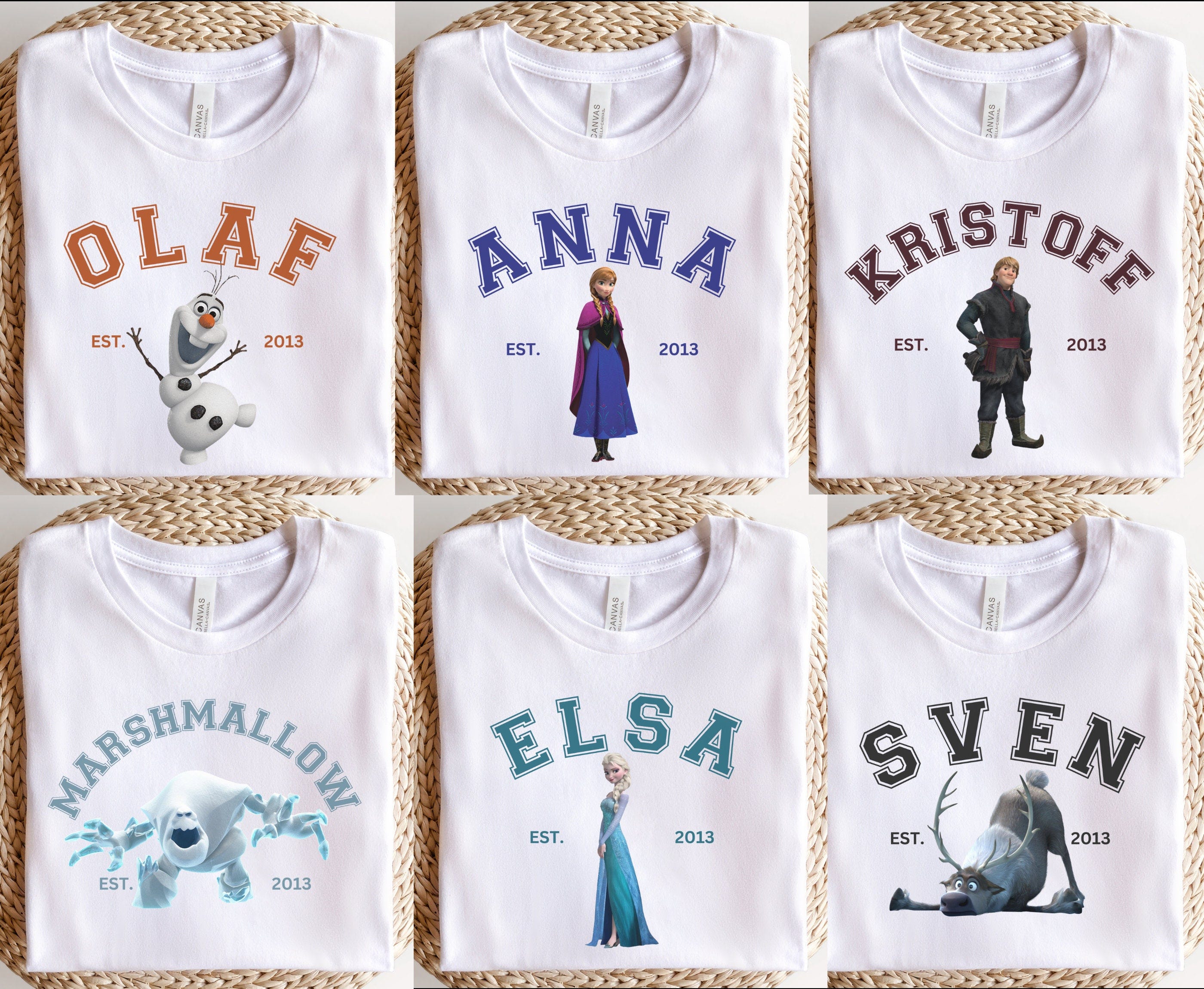 Frozen Shirt, Anna and Elsa, Matching Disney Family Shirts, Group Disney Shirts, Disney Characters Shirt, Disney World, Kristoff, Sven, Olaf