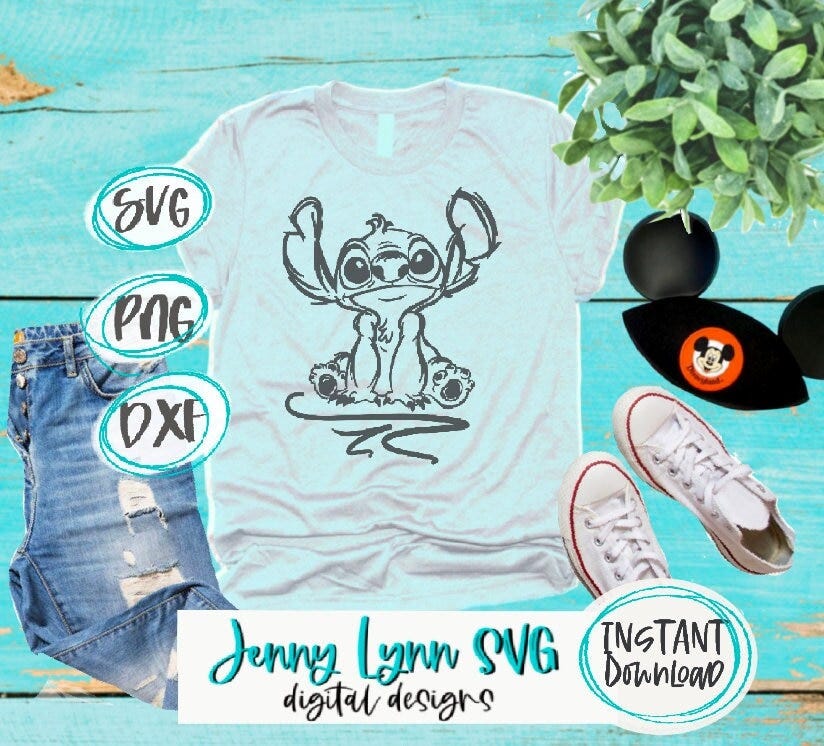 Stitch SVG Varsity Stitch DisneySVG Stitch Ohana SVG Download Iron On File Cricut Cut file Stitch Sketch Cute Sitting Sublimation PNG