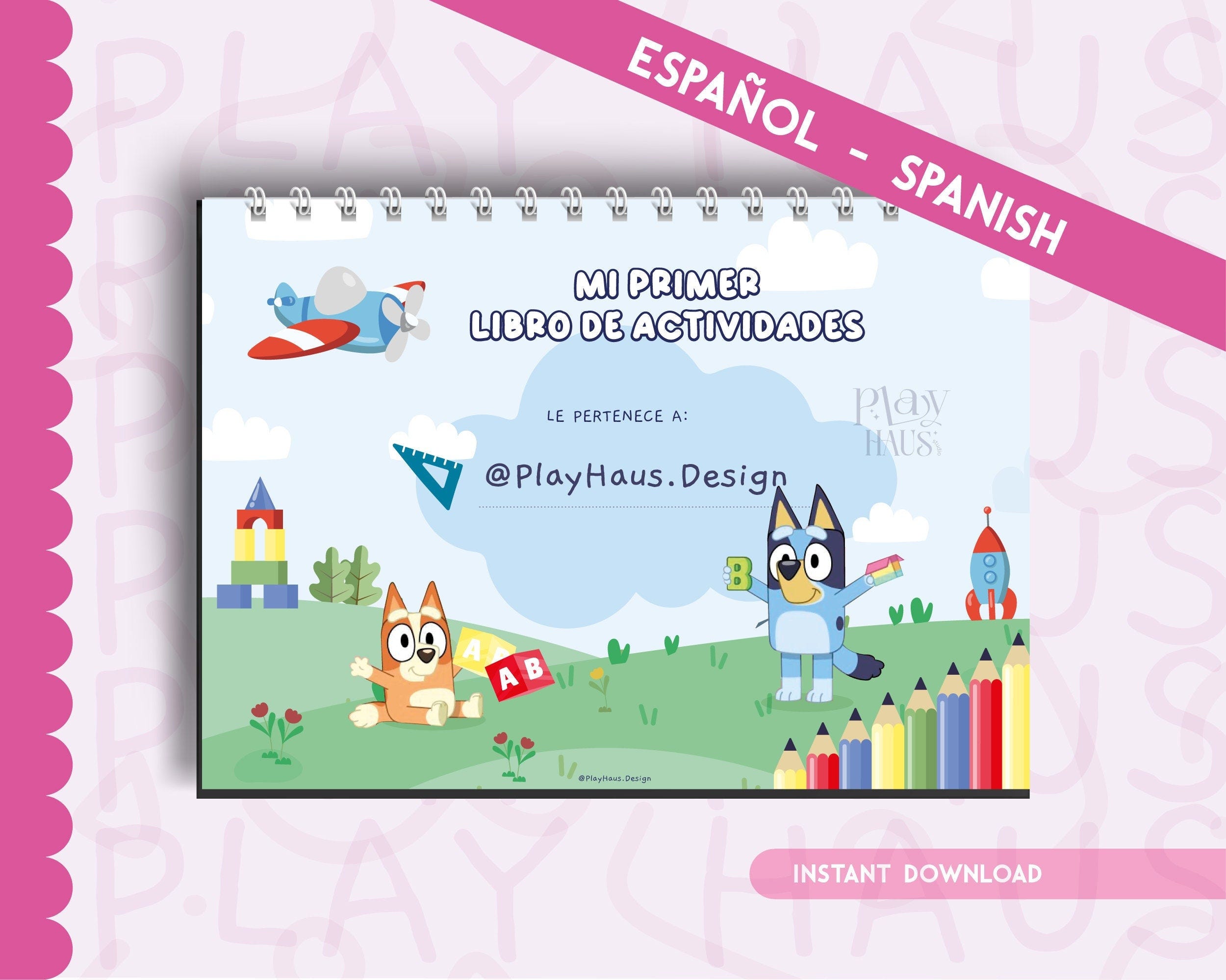 Libro de actividades Bluey en Español, Bluey Busy Book, Bluey Busy Binder, Bluey, Preschool Binder, Toddler Binder,Busy Book, Activity Book