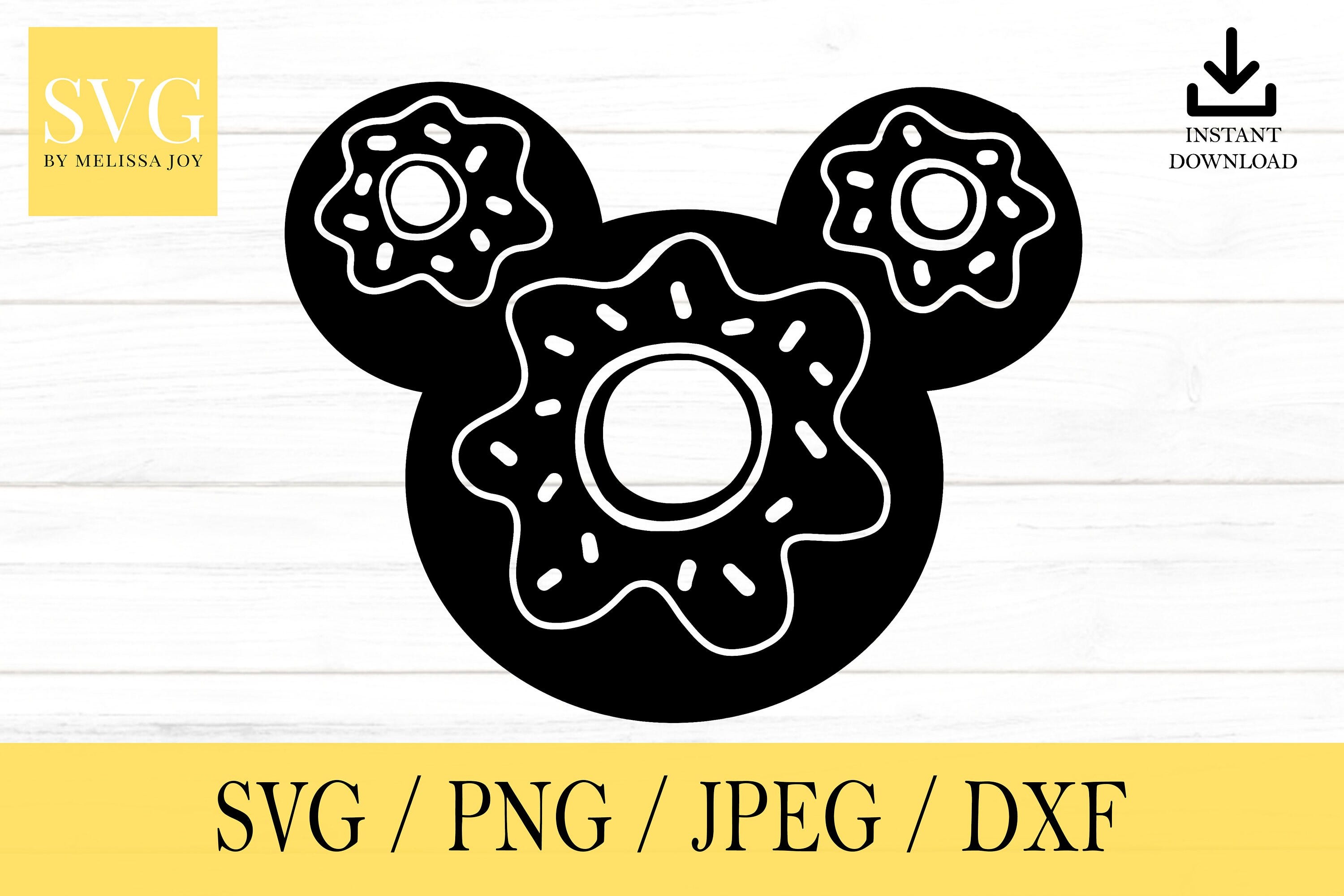 Mouse Donut svg, Mouse Ears, Donut, svg, png, dxf, jpeg, Digital Download, Cricut, Silhouette, Glowforge, Svg files for cricut