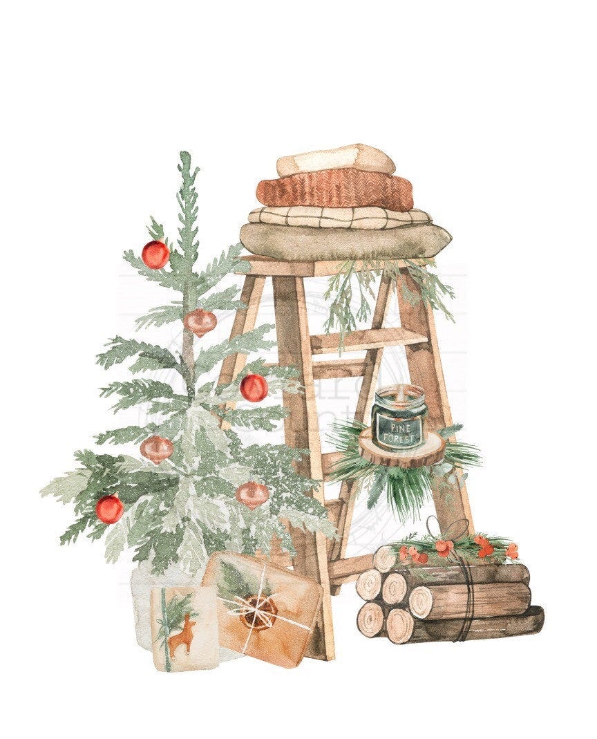 Christmas ladder png, Christmas Images, Christmas Sublimation, Old Truck PNG, Christmas png, Farm PNG, Sublimation Designs, Digital