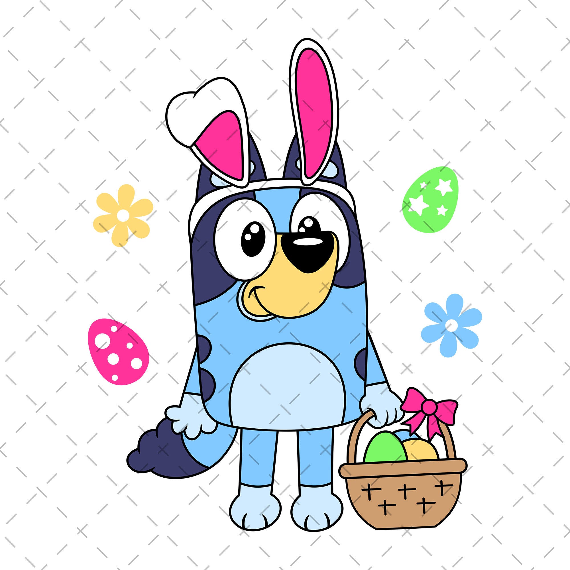 Easter Bunny Blue Svg, Cute Easter Egg Svg, Happy Easter Svg, Blue Dog Svg, Cricut, Silhouette Vector Cut File, PNG Sublimation