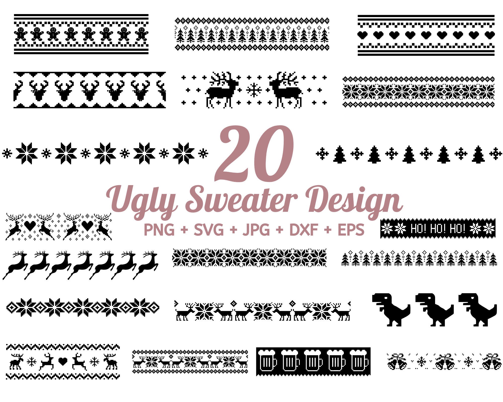 20 Christmas Ugly Sweater Templates, Ugly Sweater Svg, Bundle Svg, Ugly Sweater Svg for Cricut, Silhouette, sweater svg By Solo Wild