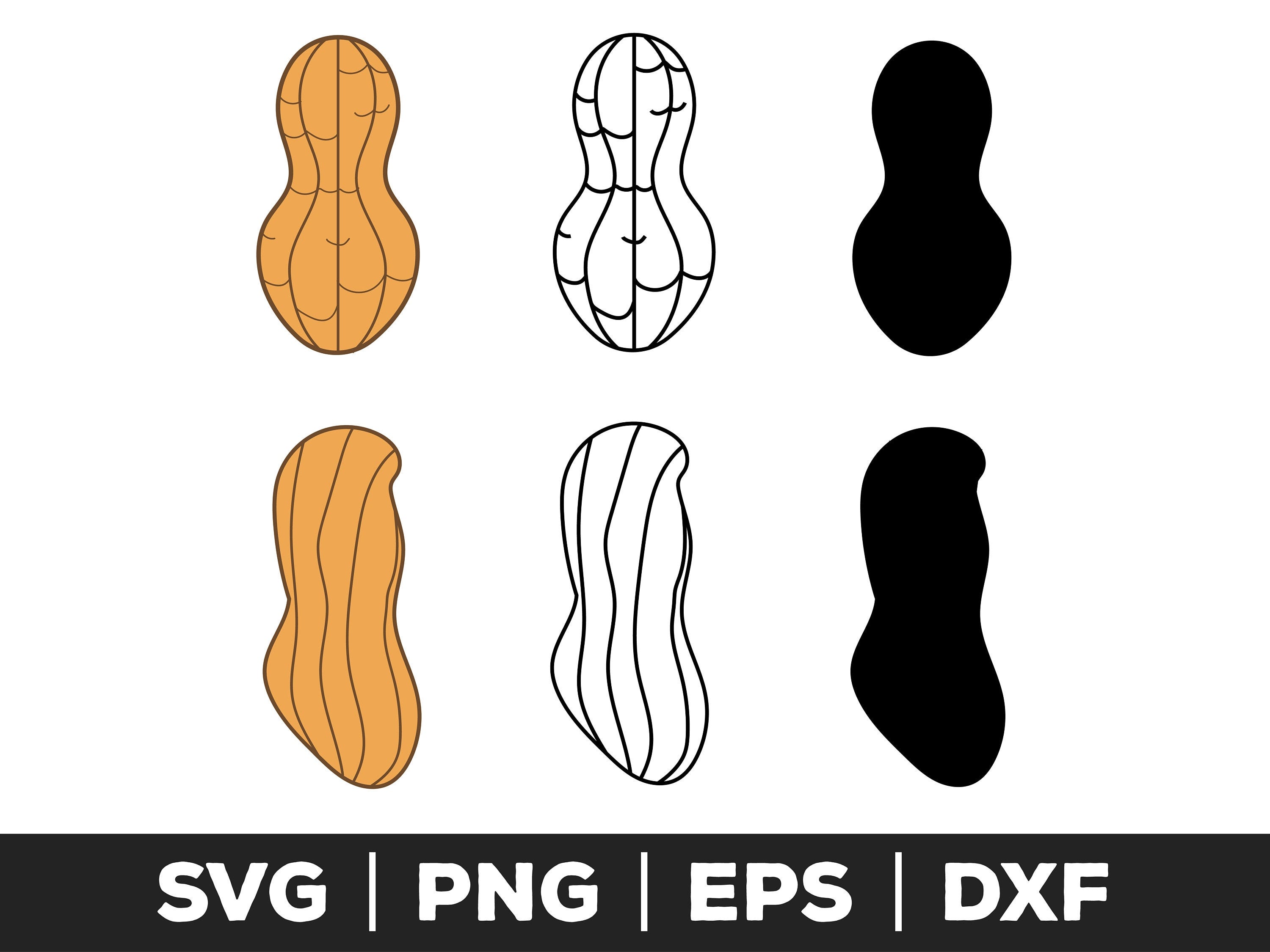 Peanut SVG, Peanut PNG, Peanut EPS, Peanut Clip Art, Peanut Cut Files for Cricut, Peanut Cut Files for Silhouette