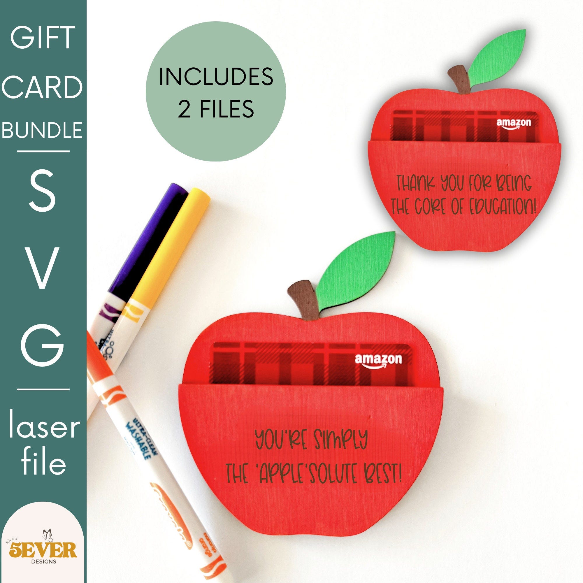 Teacher Appreciation, Gift Card Holder Digital File, Apple Gift Card, SVG File, Digital Download, Laser File Bundle