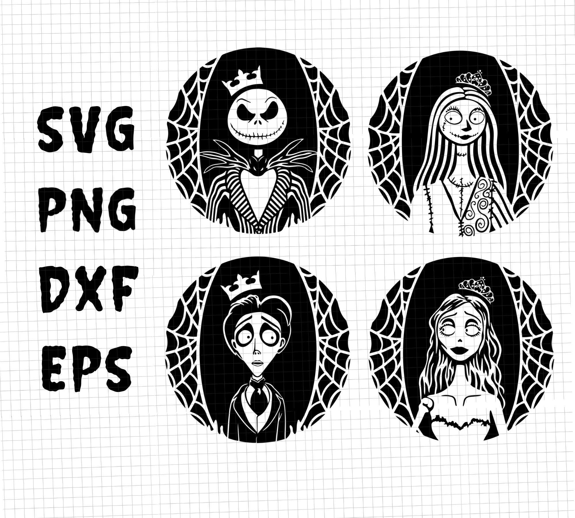Nightmare couple svg, Nightmare before Christmass png, sublimation Clipart, Christmas svg, cricut cutfile,Jack skellington/sally, Halloween