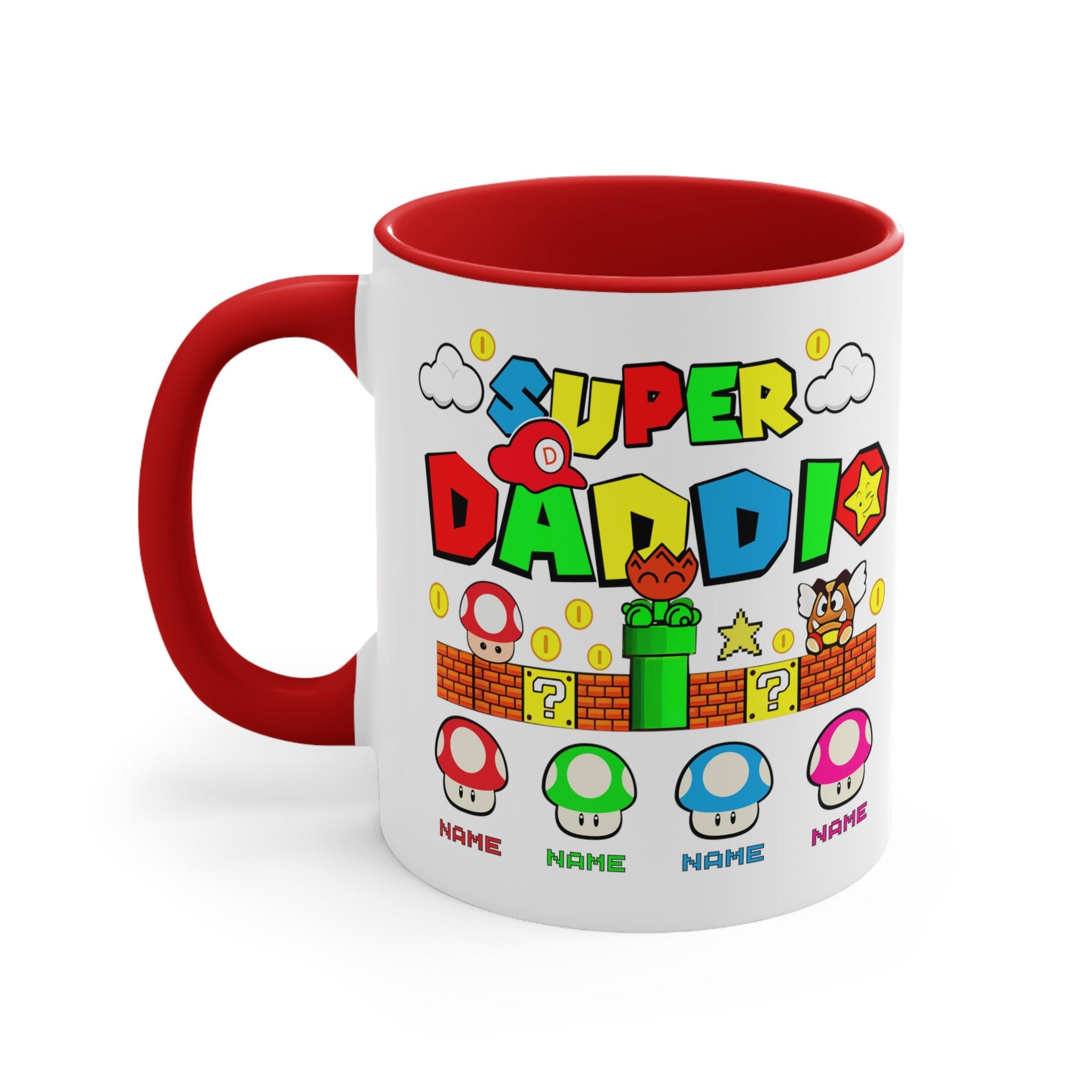 Personalized Super Daddio Game Mug, Custom Kids Name Dad Mug, Super Daddio Mug, Personalized Kids Names Mug, Funny Father