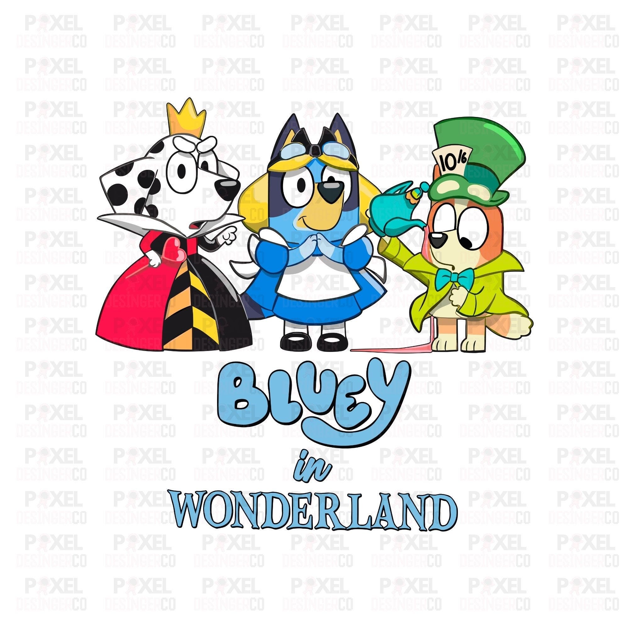 Bluey İn Wonderland Png,  Vacation Png, Wonderland Png, Bluey and Bingo, Cartoon Png, Bluey Birthday, Png