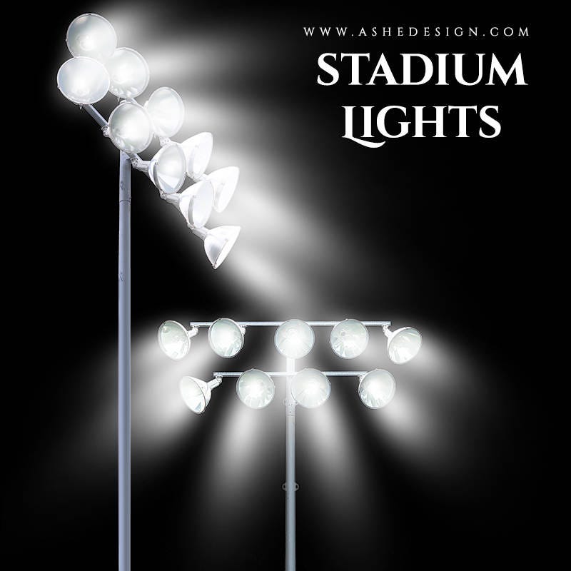 Designer Gems Overlays - STADIUM LIGHTS 2 - (2) Photoshop .png files - Photography Overlays For Your Photos and Quick Pages.