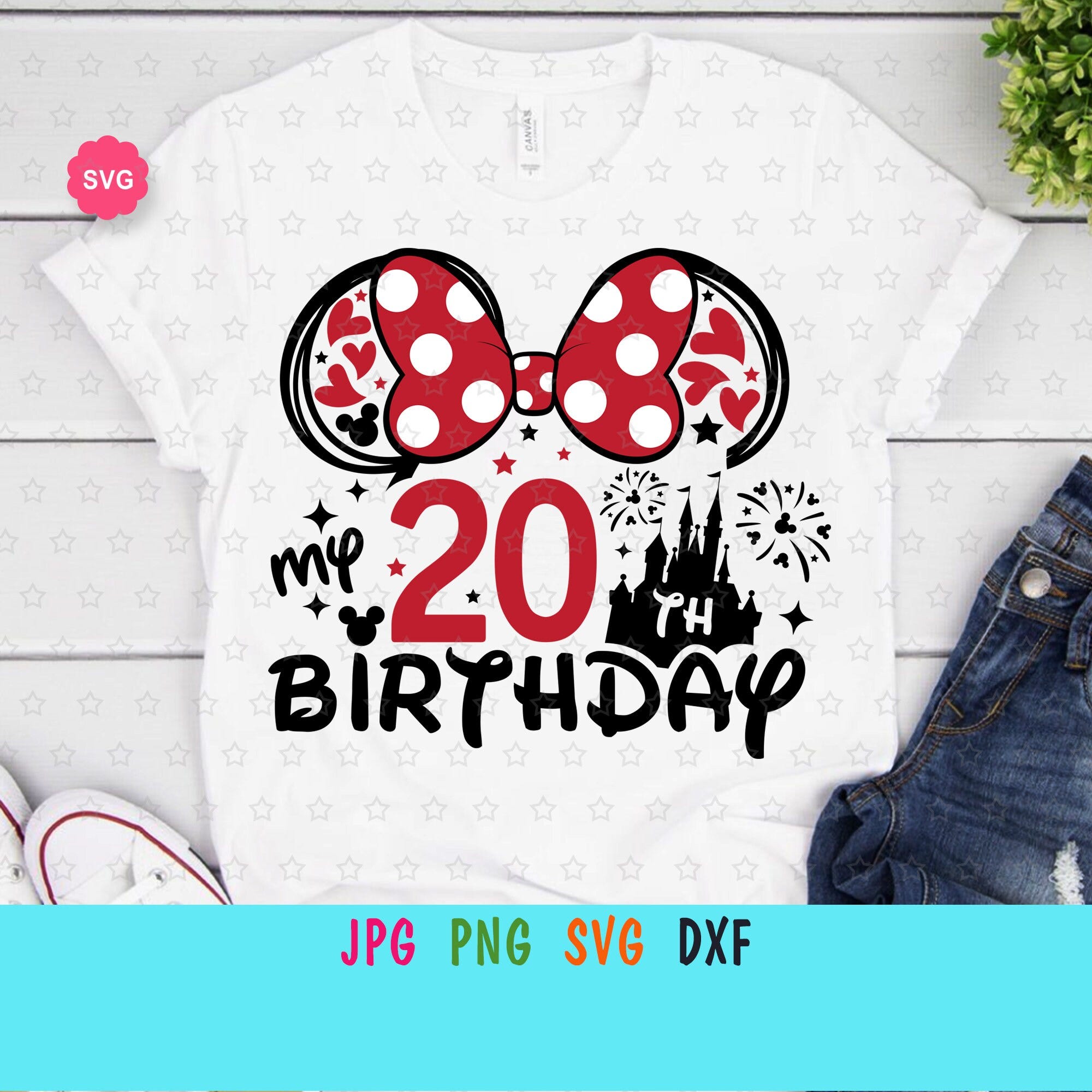 Mouse My 20th Birthday Svg for cricut, Birthday girl prints for t-shirt, Mouse ears Svg, My birthday Svg, Birthday mama Svg