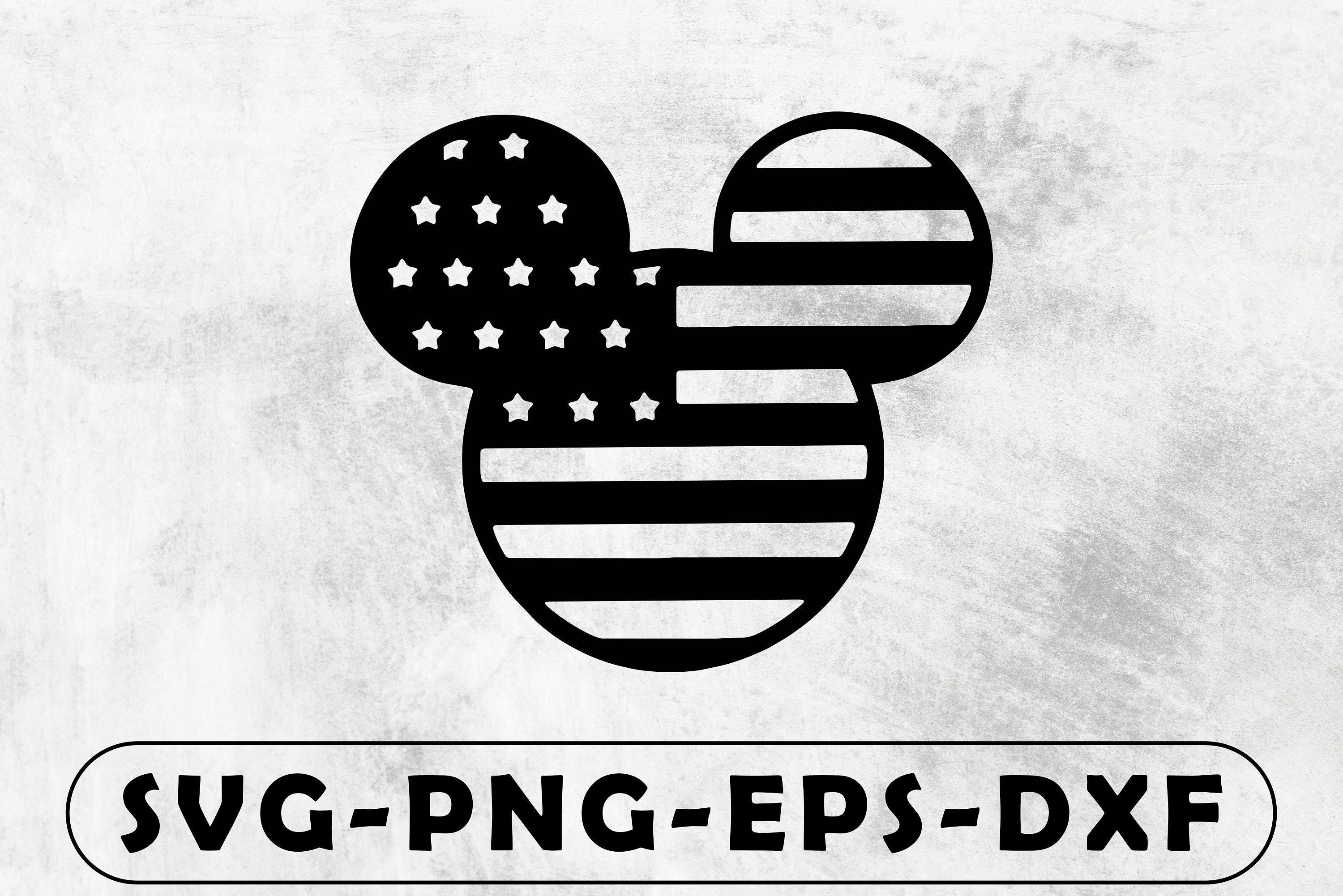 American Flag Mouse Ears SVG, 4th of July SVG, Memorial Day Svg, Usa Flag SVG, Mouse Head Svg, Digital Cut File