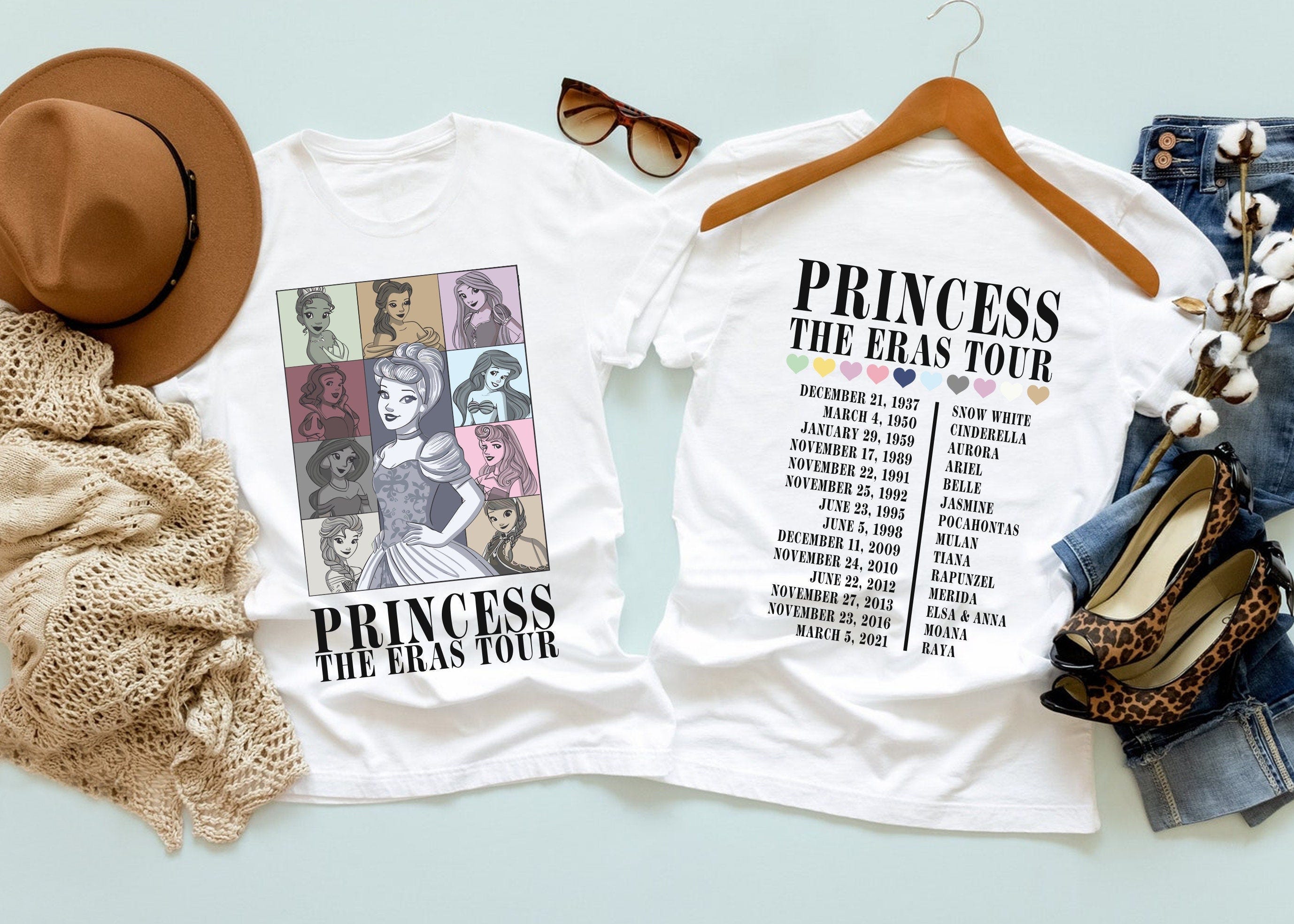 Princess Eras Tour Bella Canvas Shirt, Disney Princess Tour Tee, Disney Princess Characters Shirt, Disney Girl Trip Shirt,Disneyland Shirt