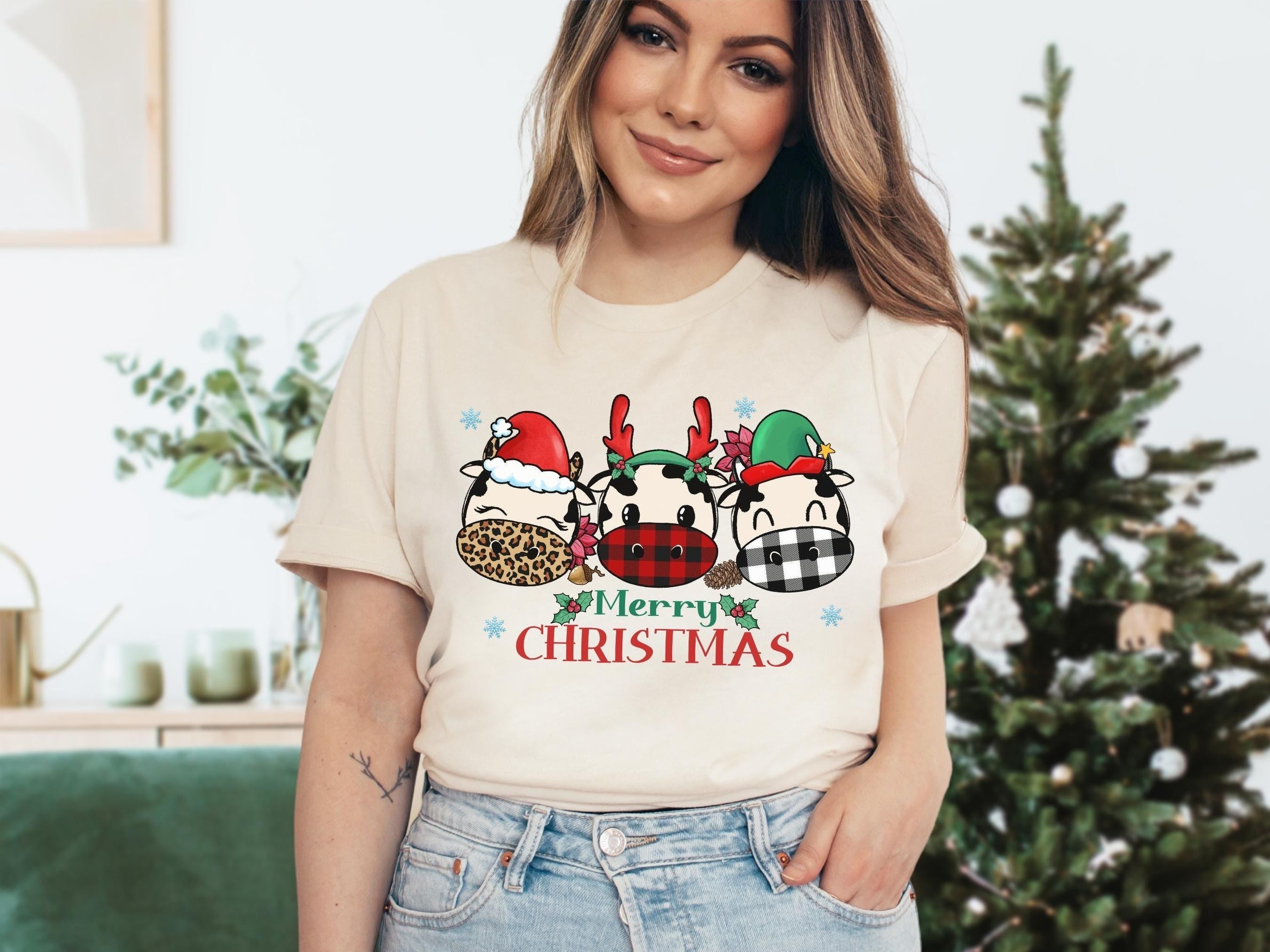 Christmas Cow Shirt | Mooey Christmas Shirt | Highland Cow Shirt | Farm Christmas | Cow Lover Shirt