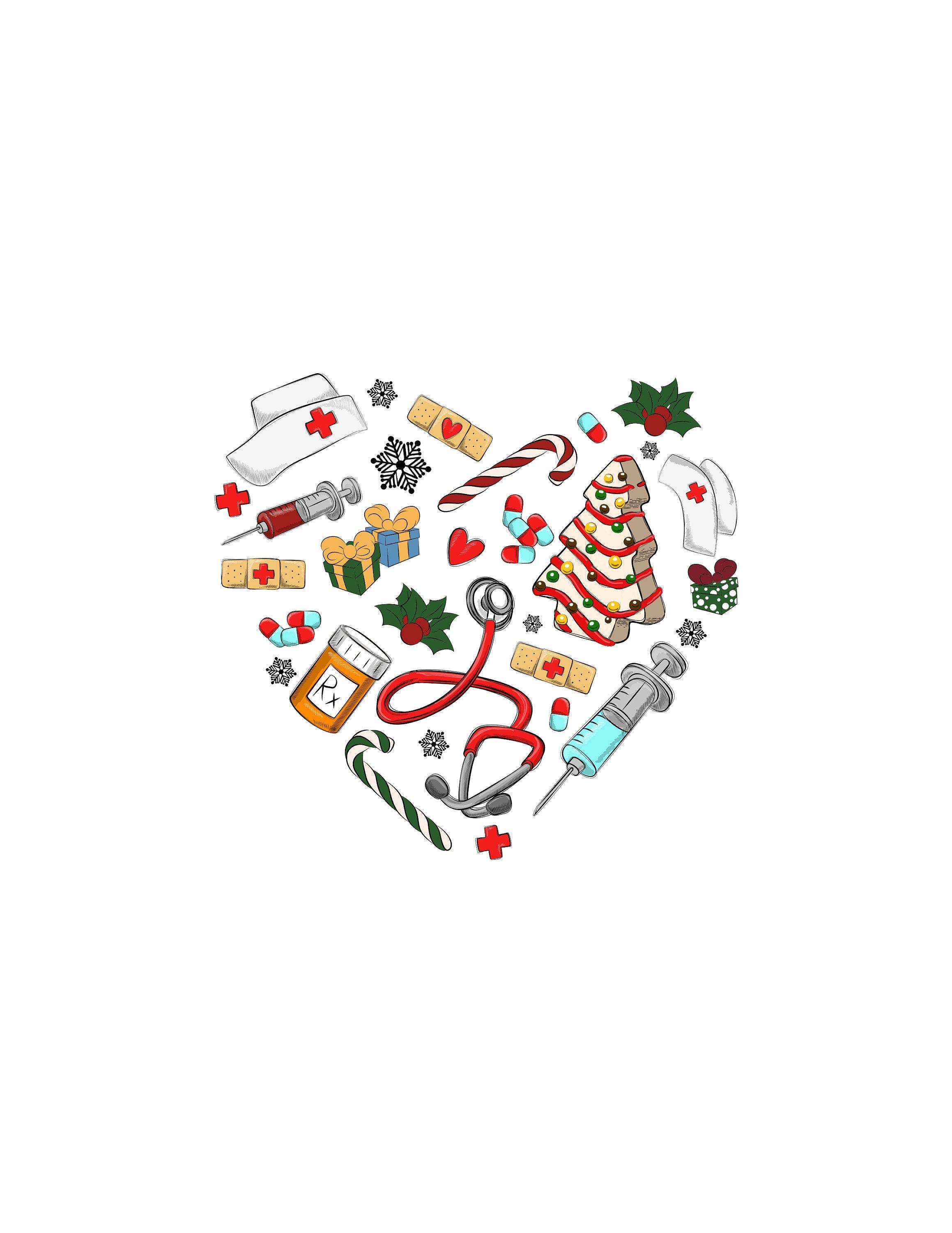 Medical Heart Christmas Nurse Svg, Merry Christmas, Christmas Nurse Heart Png, Christmas Nurse Svg, Stethoscope Png, Christmas Designs