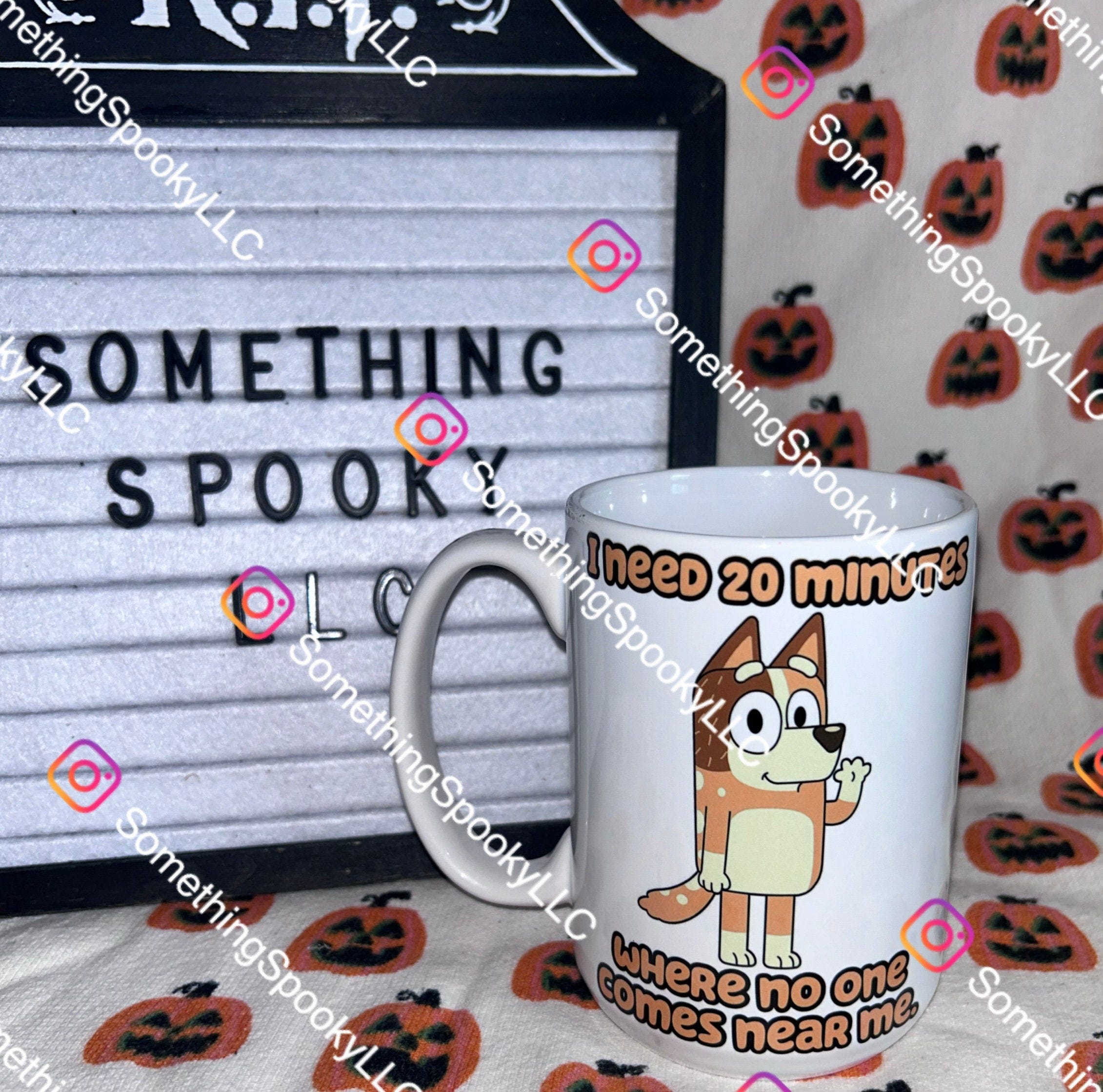 Bluey | Bluey Mom | Mom needs 20 minutes | Disney | Disney Jr | Mug | Coffee Mug | Momlife | Chili | The Heelers | Tumbler