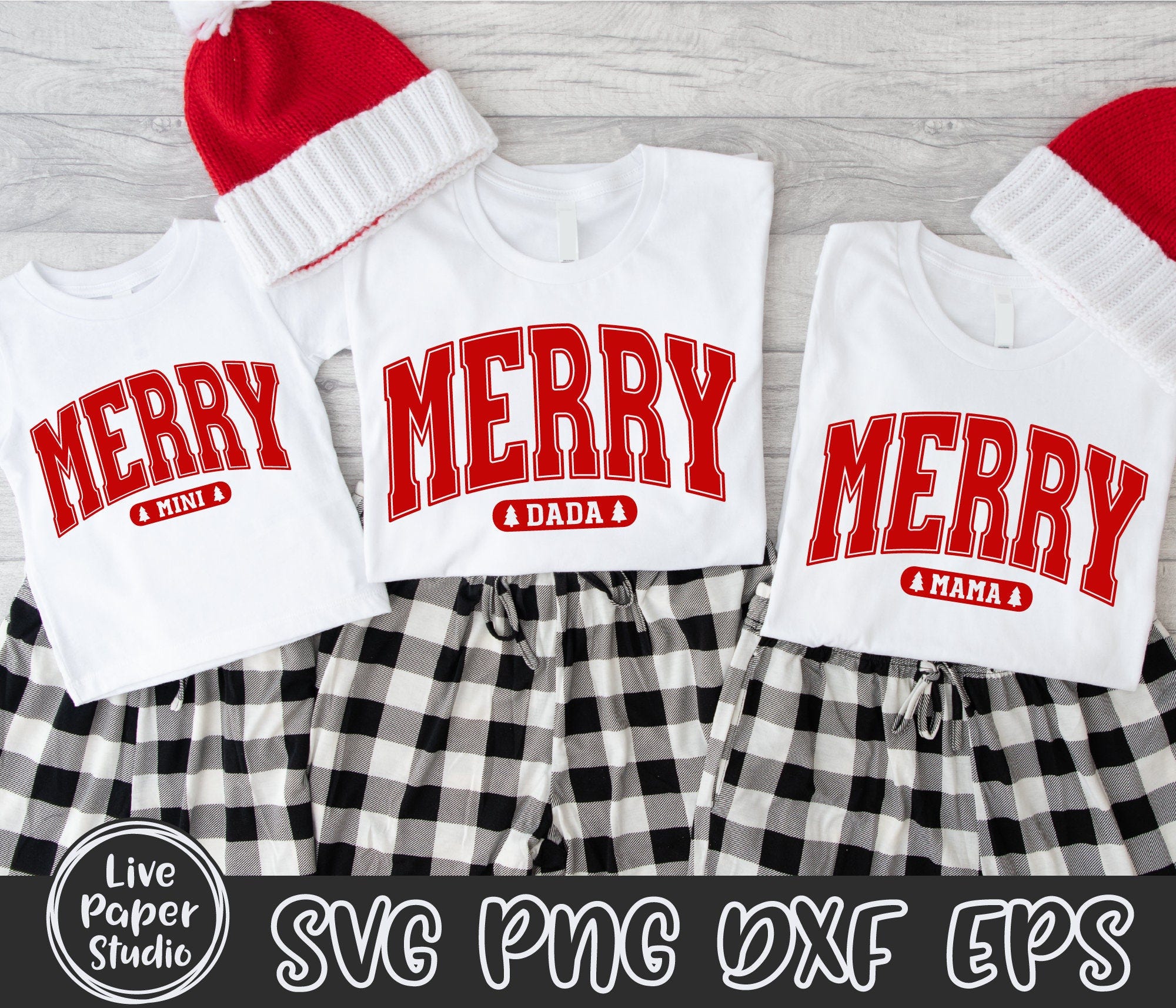 Merry Christmas Family SVG PNG, Merry Mama Svg, Merry Dada Svg, Merry Mini SVG, Christmas Family Svg, Mama Claus, Digital Download Dxf Files