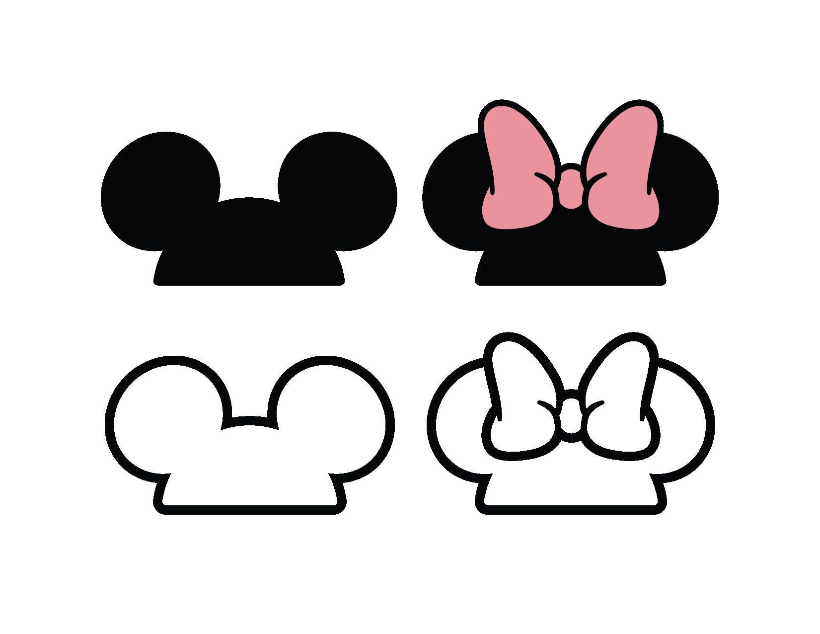 Mickey and Minnie Hat Inspired SVG Bundle | Disneyland Shirt SVG | Disneyland Cricut SVG File | Mickey Mouse Hat Outline | Instant Download