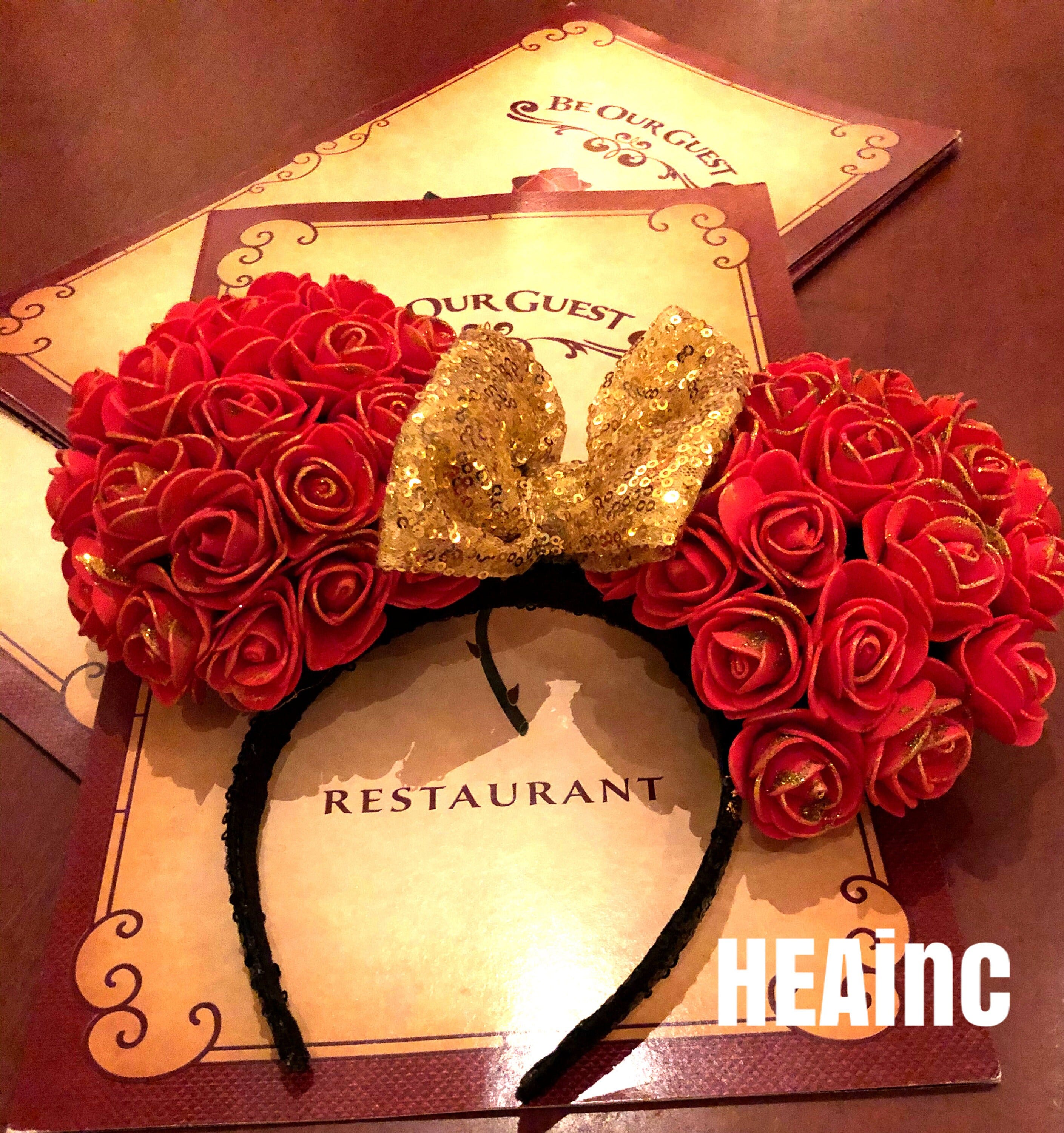 Belle ears, Beast mouse ears, Beauty and the Beast ears, mickey ears, minnie ears, disney ears, rose ears, be our guest ears